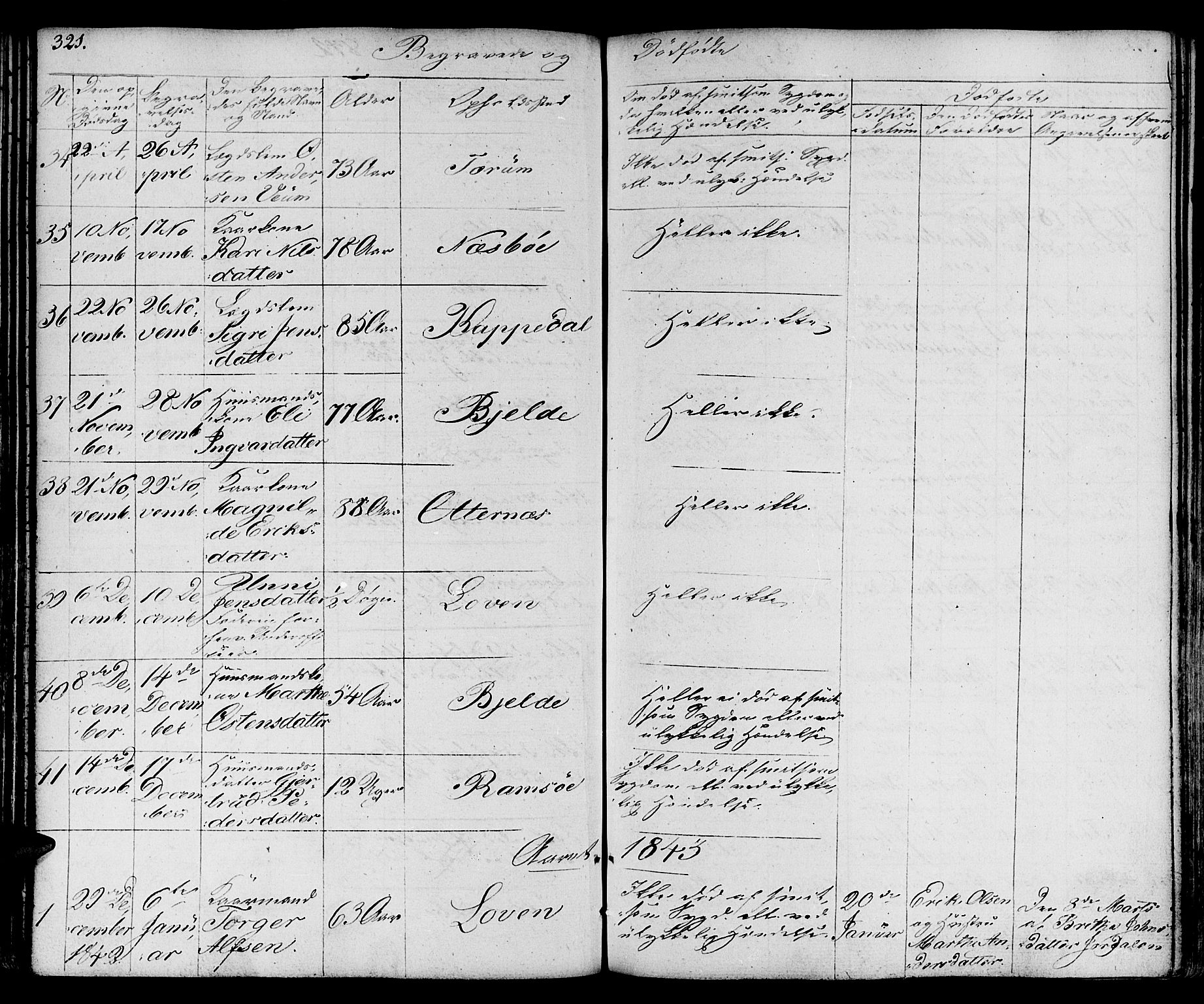 Aurland sokneprestembete, SAB/A-99937/H/Ha/Haa/L0006: Parish register (official) no. A 6, 1821-1859, p. 321