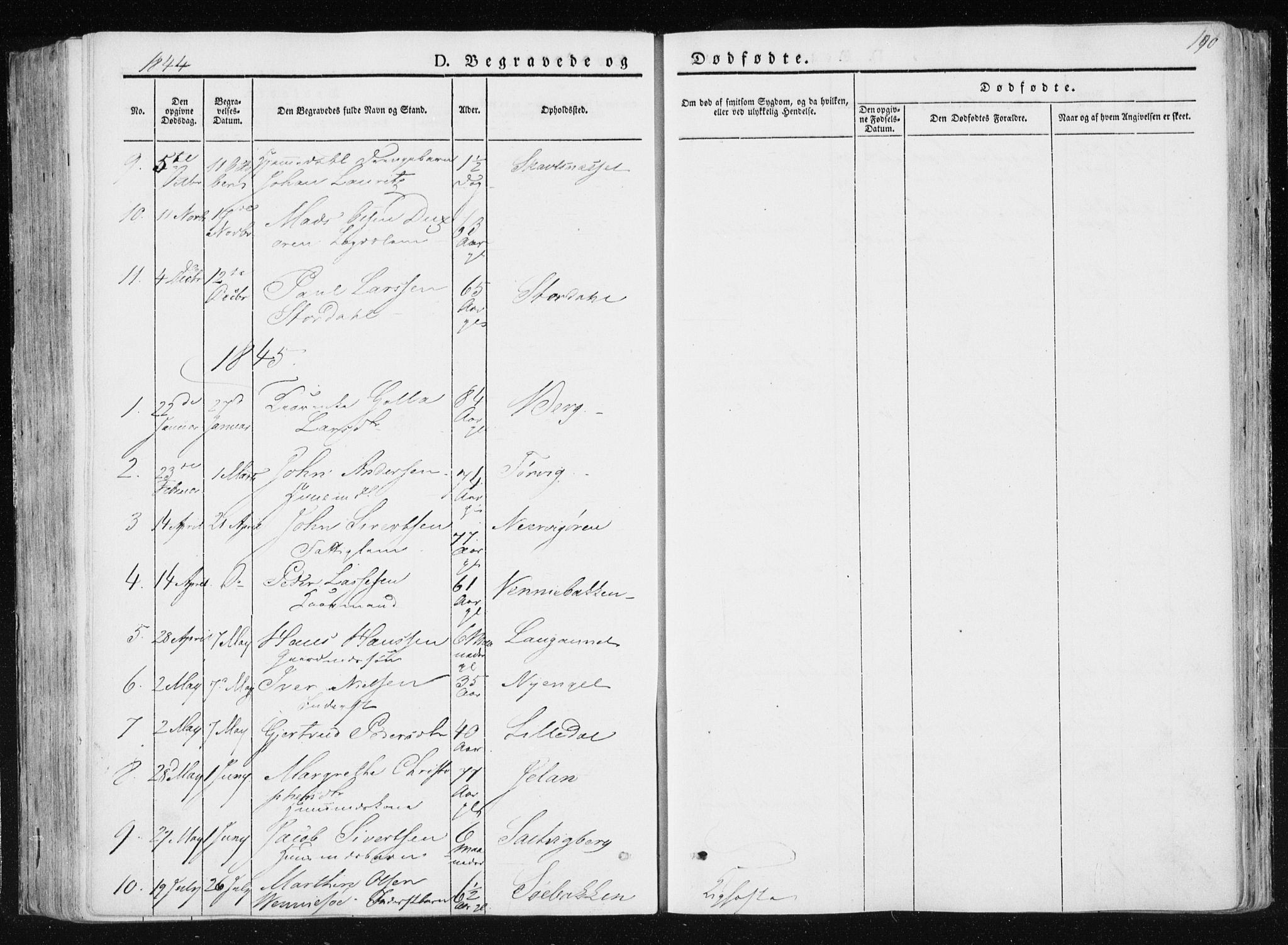 Ministerialprotokoller, klokkerbøker og fødselsregistre - Nord-Trøndelag, SAT/A-1458/733/L0323: Parish register (official) no. 733A02, 1843-1870, p. 190