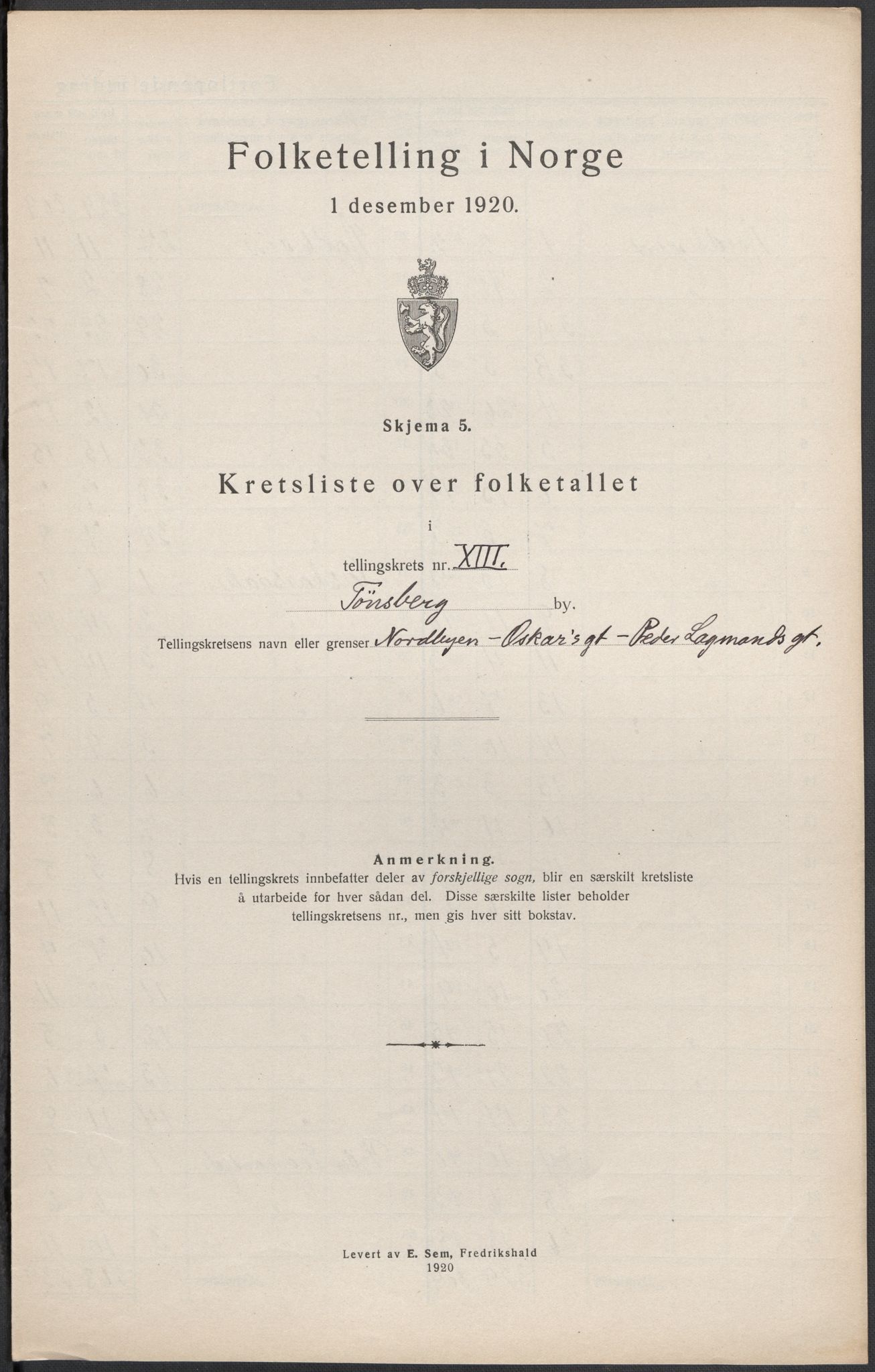 SAKO, 1920 census for Tønsberg, 1920, p. 31