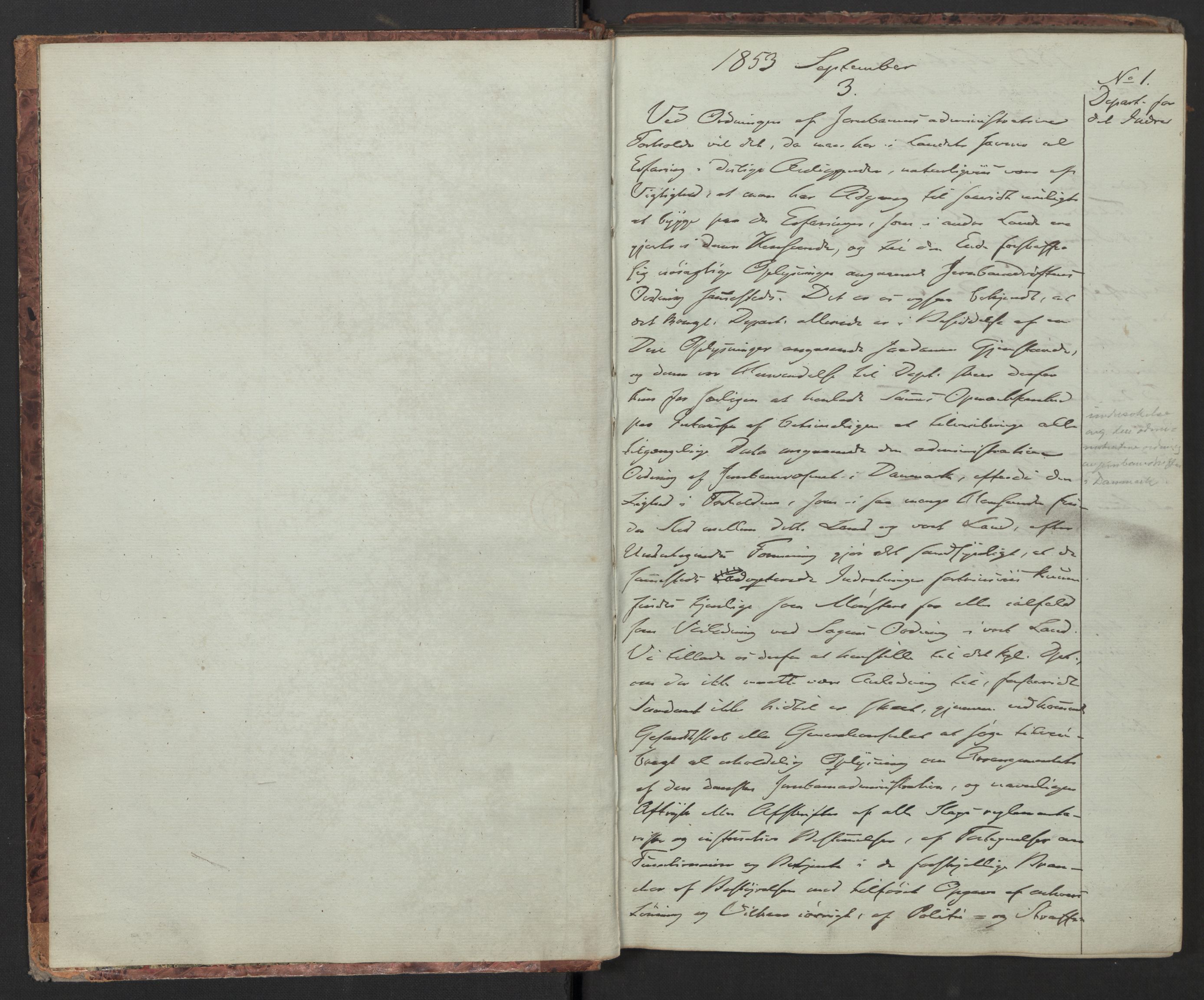 Norges statsbaner (NSB), Hovedbanen, AV/SAO-A-10210a/b/B/L0001: Kopibok, 1853-1855