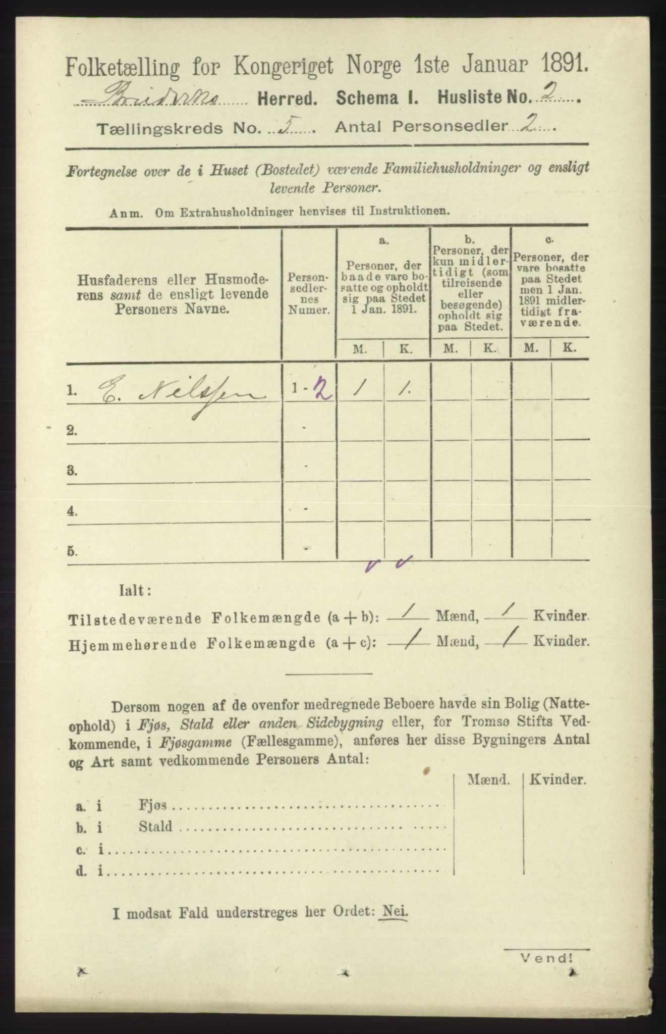 RA, 1891 census for 1251 Bruvik, 1891, p. 1221