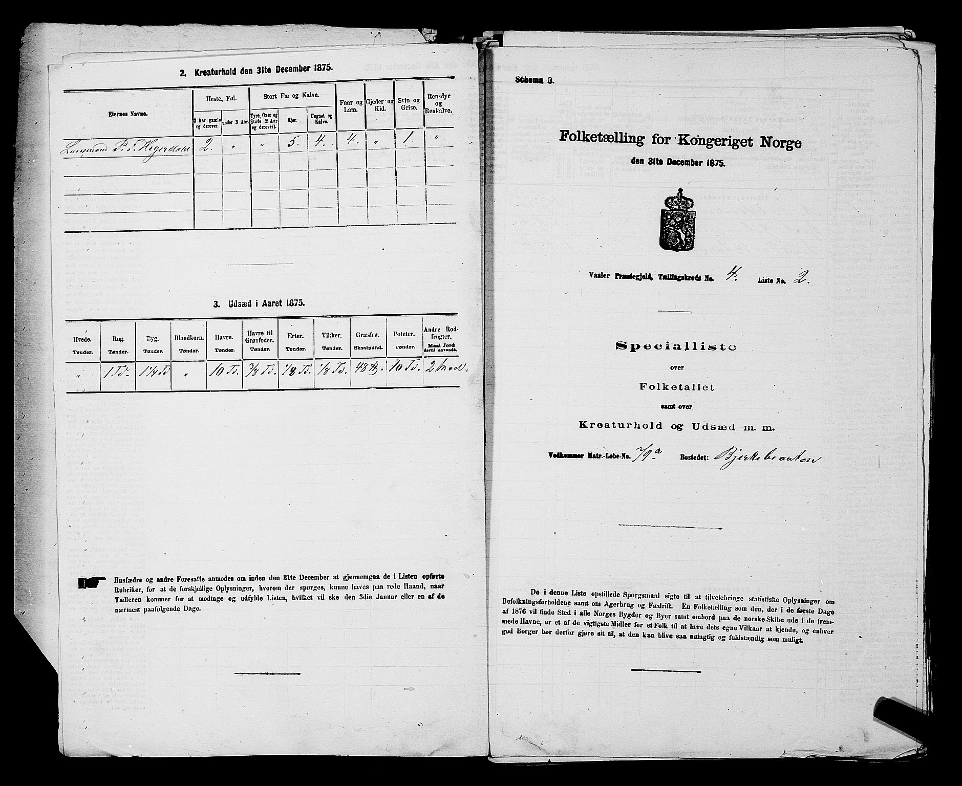 RA, 1875 census for 0137P Våler, 1875, p. 567