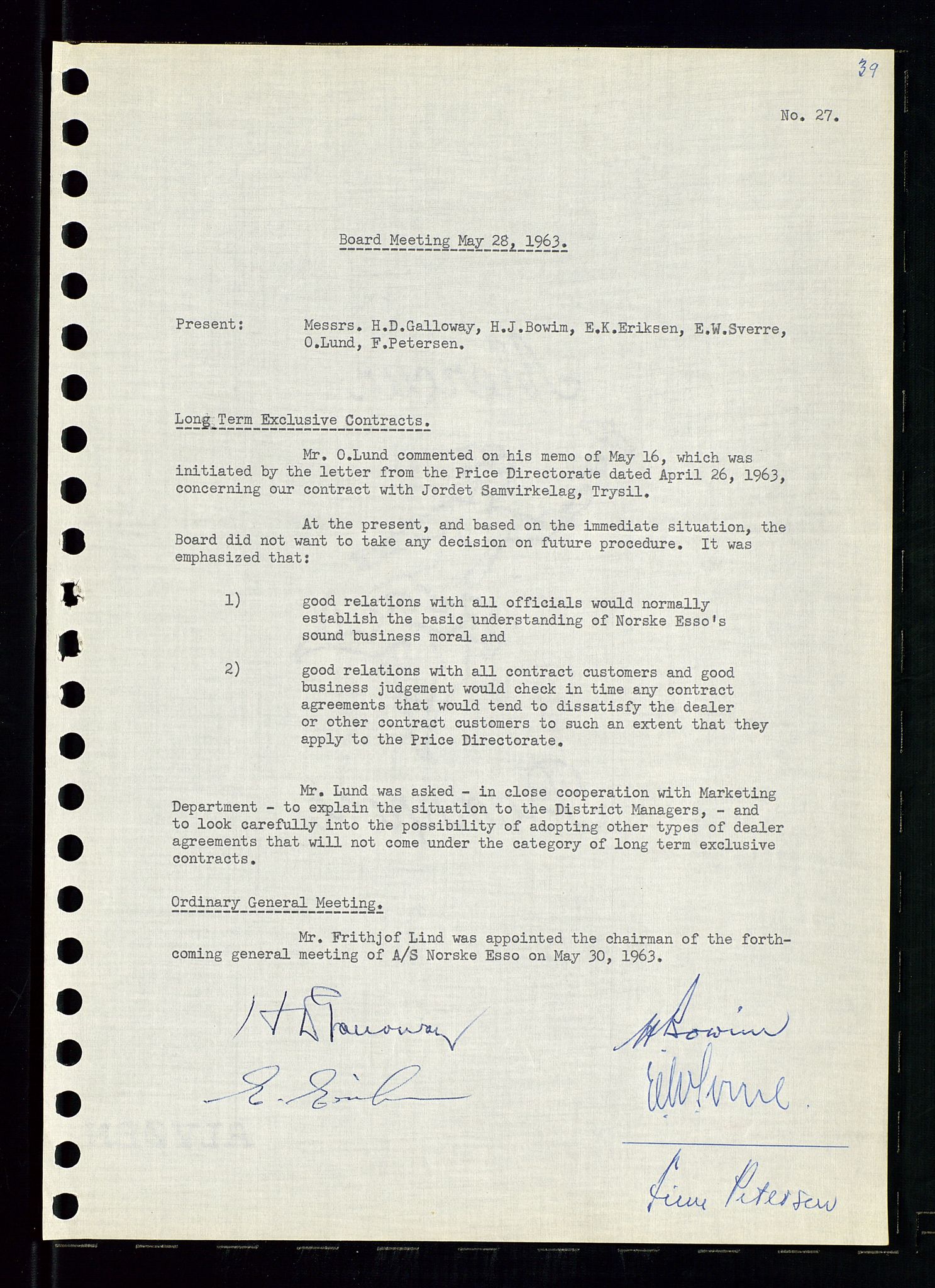 Pa 0982 - Esso Norge A/S, AV/SAST-A-100448/A/Aa/L0001/0004: Den administrerende direksjon Board minutes (styrereferater) / Den administrerende direksjon Board minutes (styrereferater), 1963-1964, p. 223