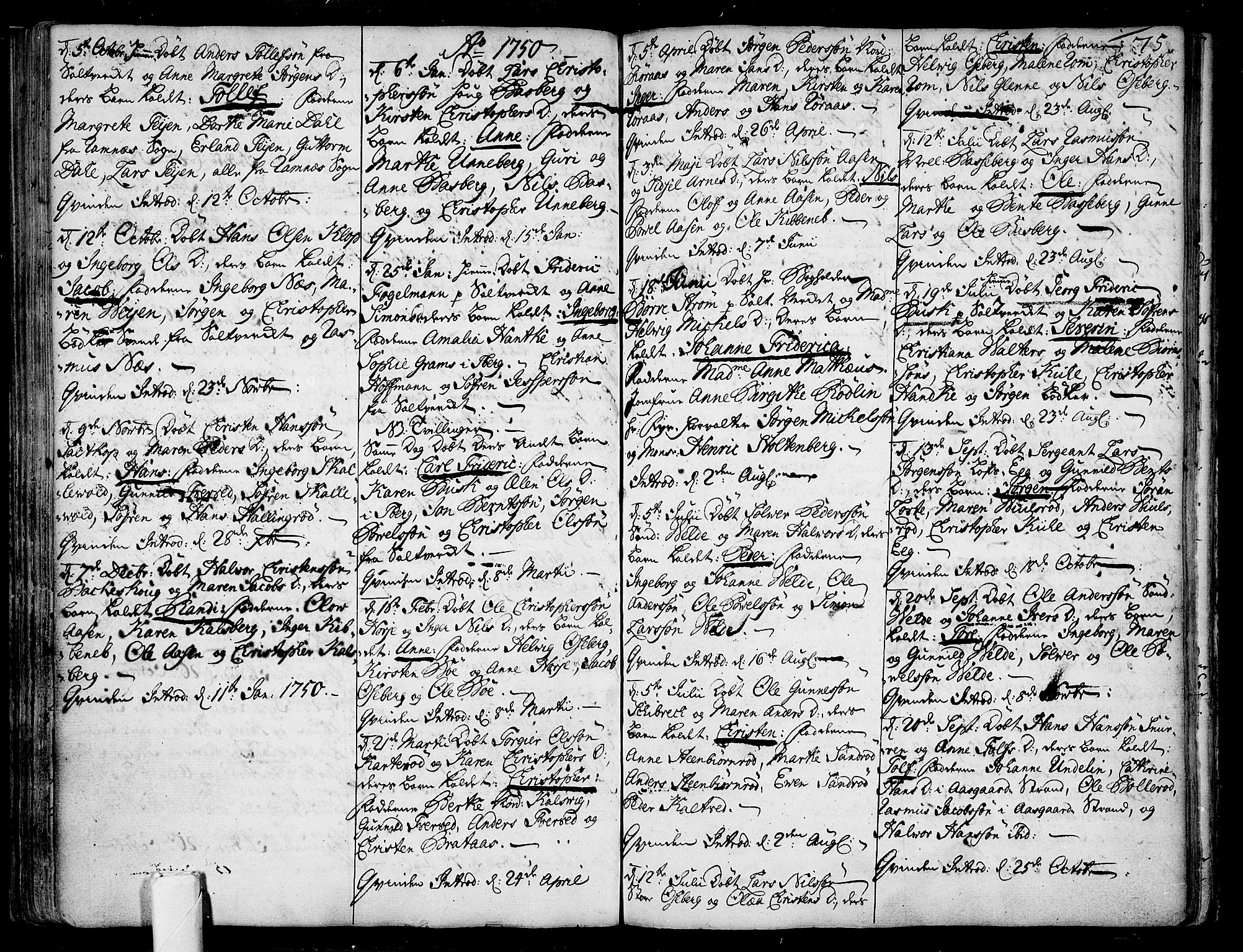 Sem kirkebøker, SAKO/A-5/F/Fb/L0001: Parish register (official) no. II 1, 1702-1764, p. 75