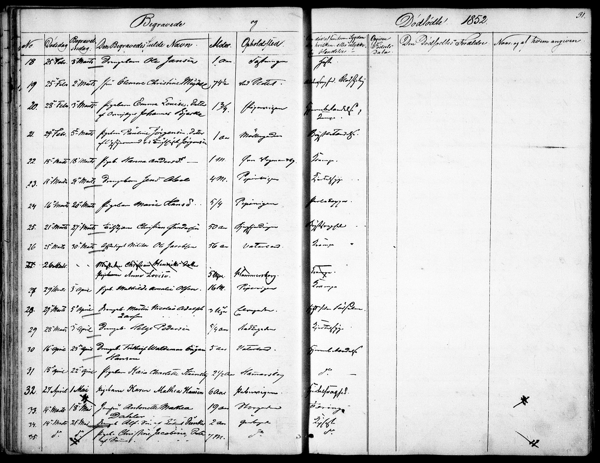 Garnisonsmenigheten Kirkebøker, AV/SAO-A-10846/F/Fa/L0009: Parish register (official) no. 9, 1842-1859, p. 31