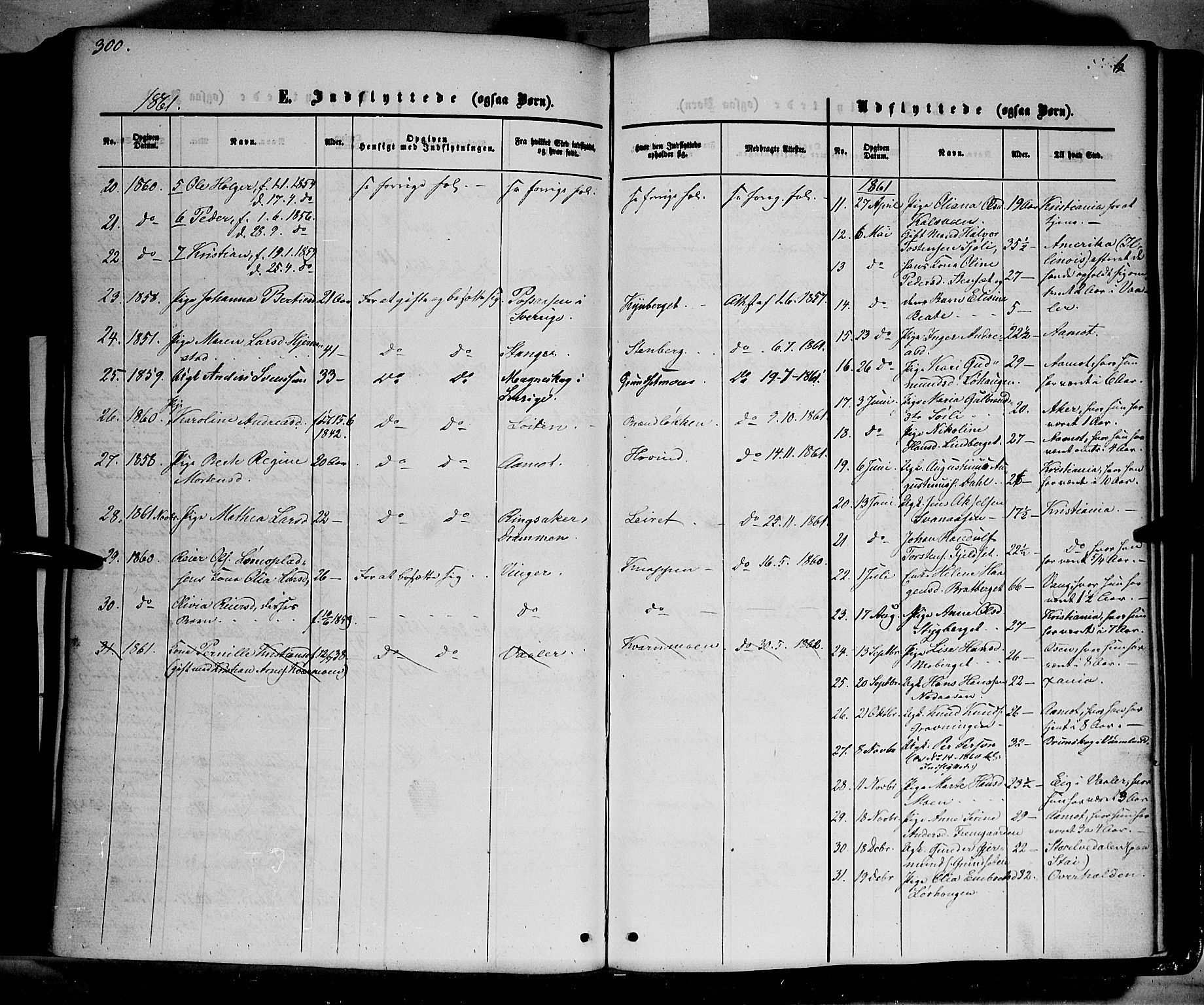 Elverum prestekontor, SAH/PREST-044/H/Ha/Haa/L0010: Parish register (official) no. 10, 1857-1868, p. 300