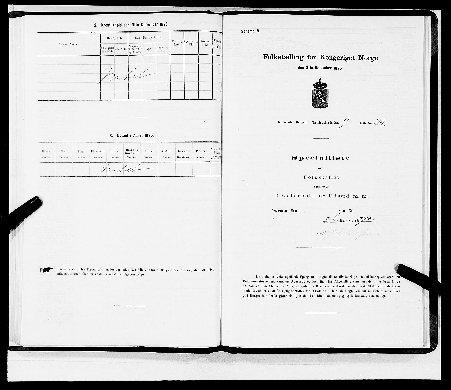 SAB, 1875 census for 1301 Bergen, 1875, p. 460