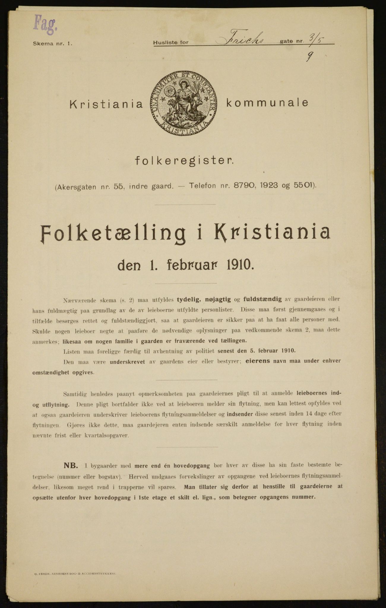 OBA, Municipal Census 1910 for Kristiania, 1910, p. 25094