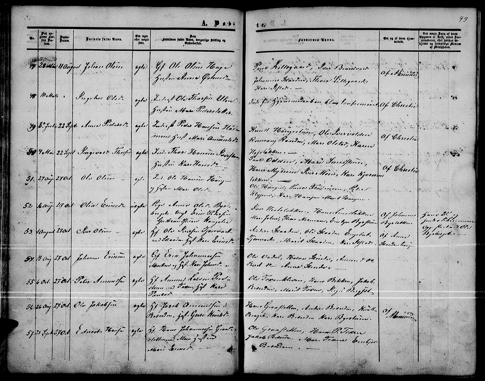 Nord-Fron prestekontor, AV/SAH-PREST-080/H/Ha/Hab/L0001: Parish register (copy) no. 1, 1851-1883, p. 49