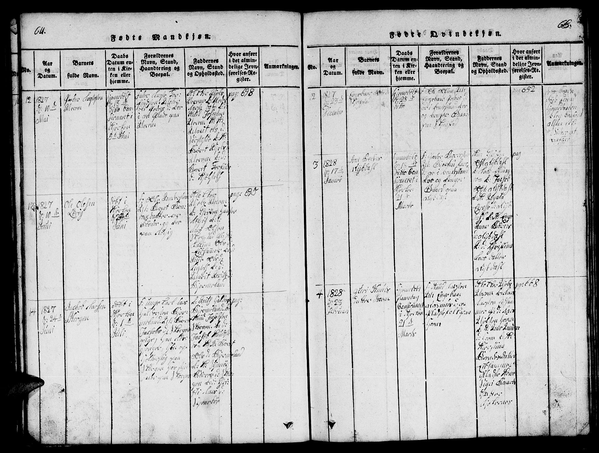 Ministerialprotokoller, klokkerbøker og fødselsregistre - Møre og Romsdal, AV/SAT-A-1454/541/L0546: Parish register (copy) no. 541C01, 1818-1856, p. 64-65