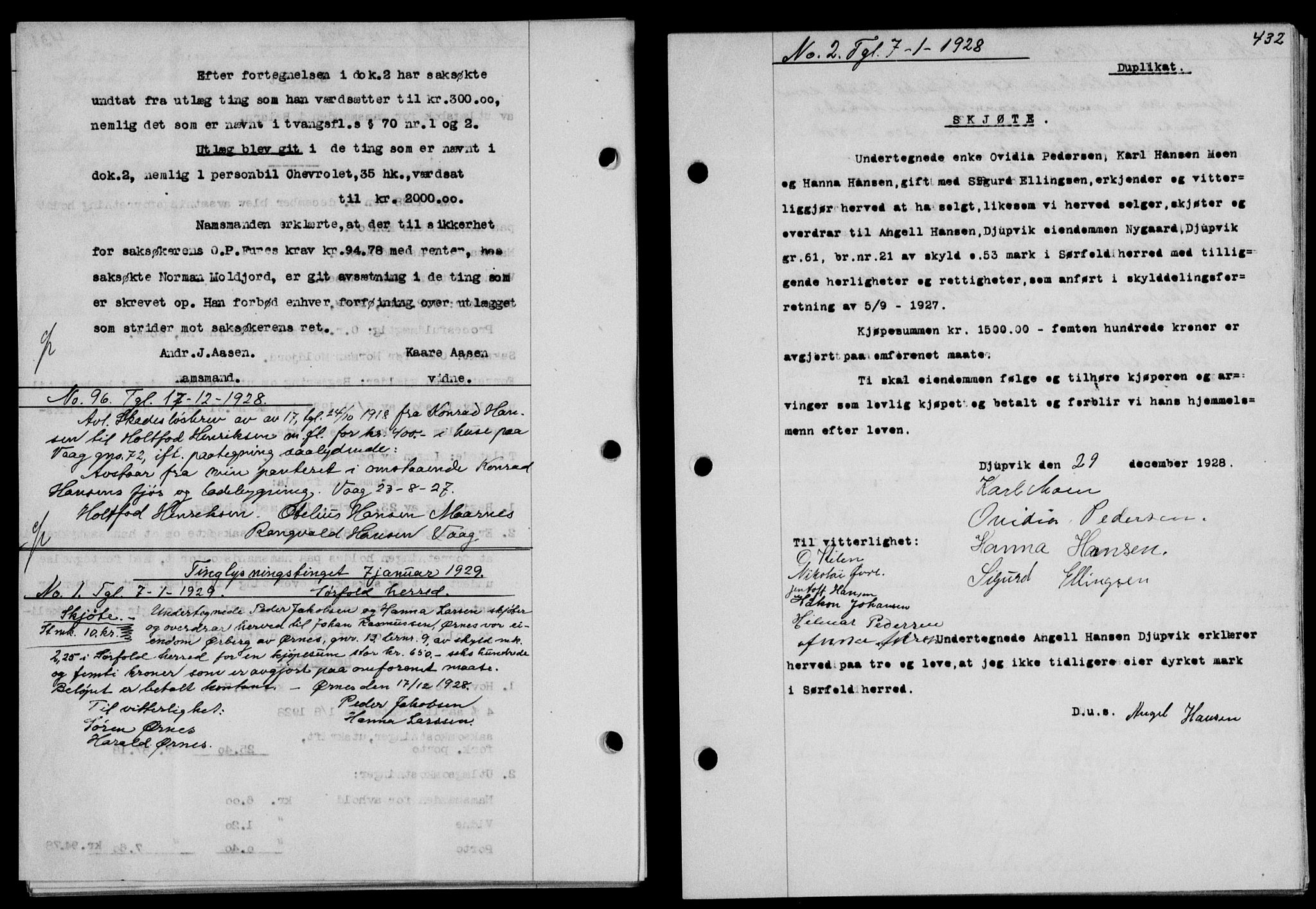 Salten sorenskriveri, SAT/A-4578/1/2/2C/L0056: Mortgage book no. 46, 1928-1929, Deed date: 07.01.1929