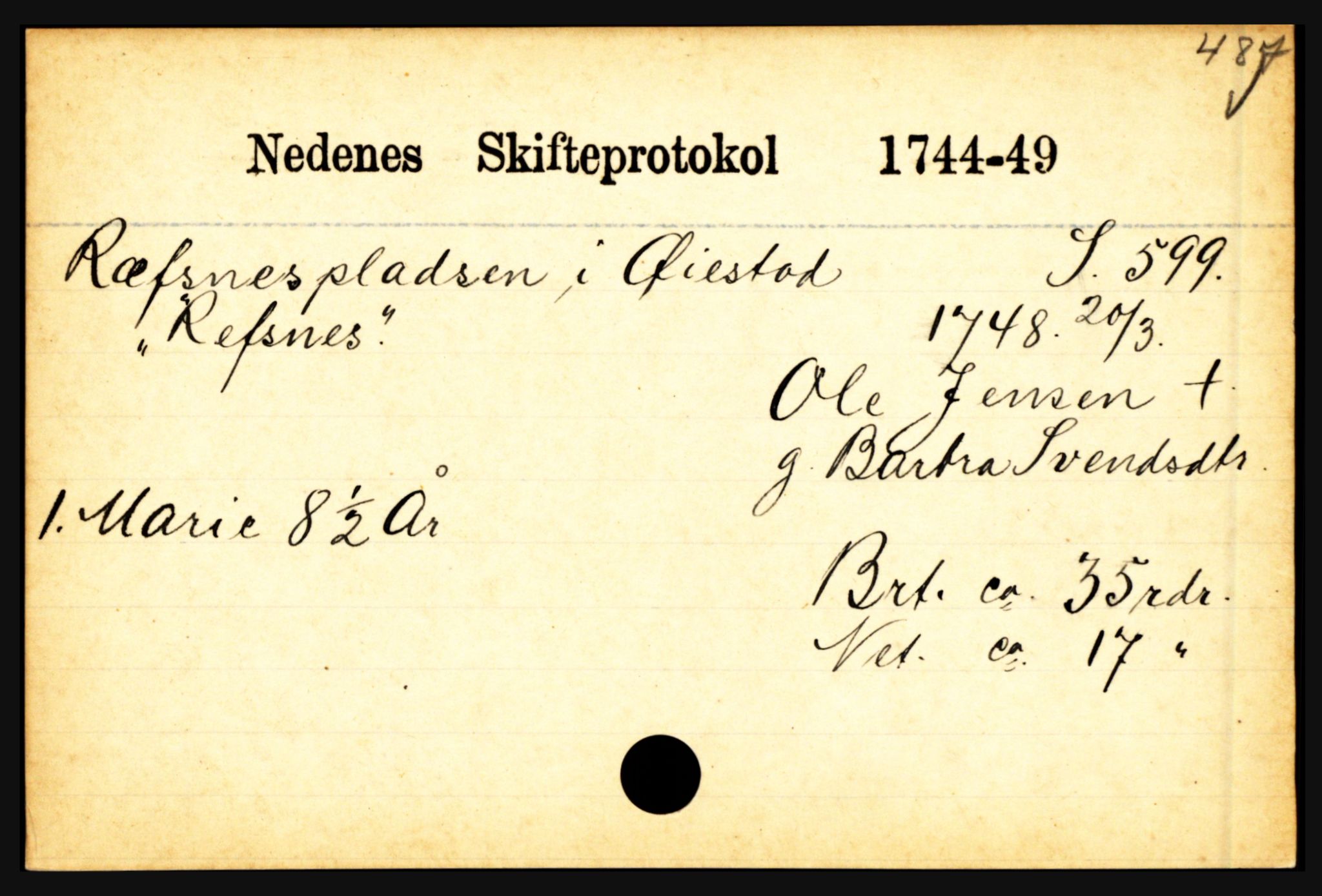 Nedenes sorenskriveri før 1824, AV/SAK-1221-0007/H, p. 24543