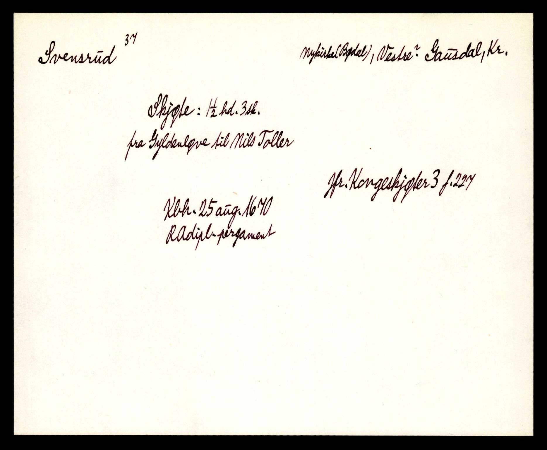 Riksarkivets diplomsamling, AV/RA-EA-5965/F35/F35e/L0010: Registreringssedler Oppland 2, 1400-1700, p. 417