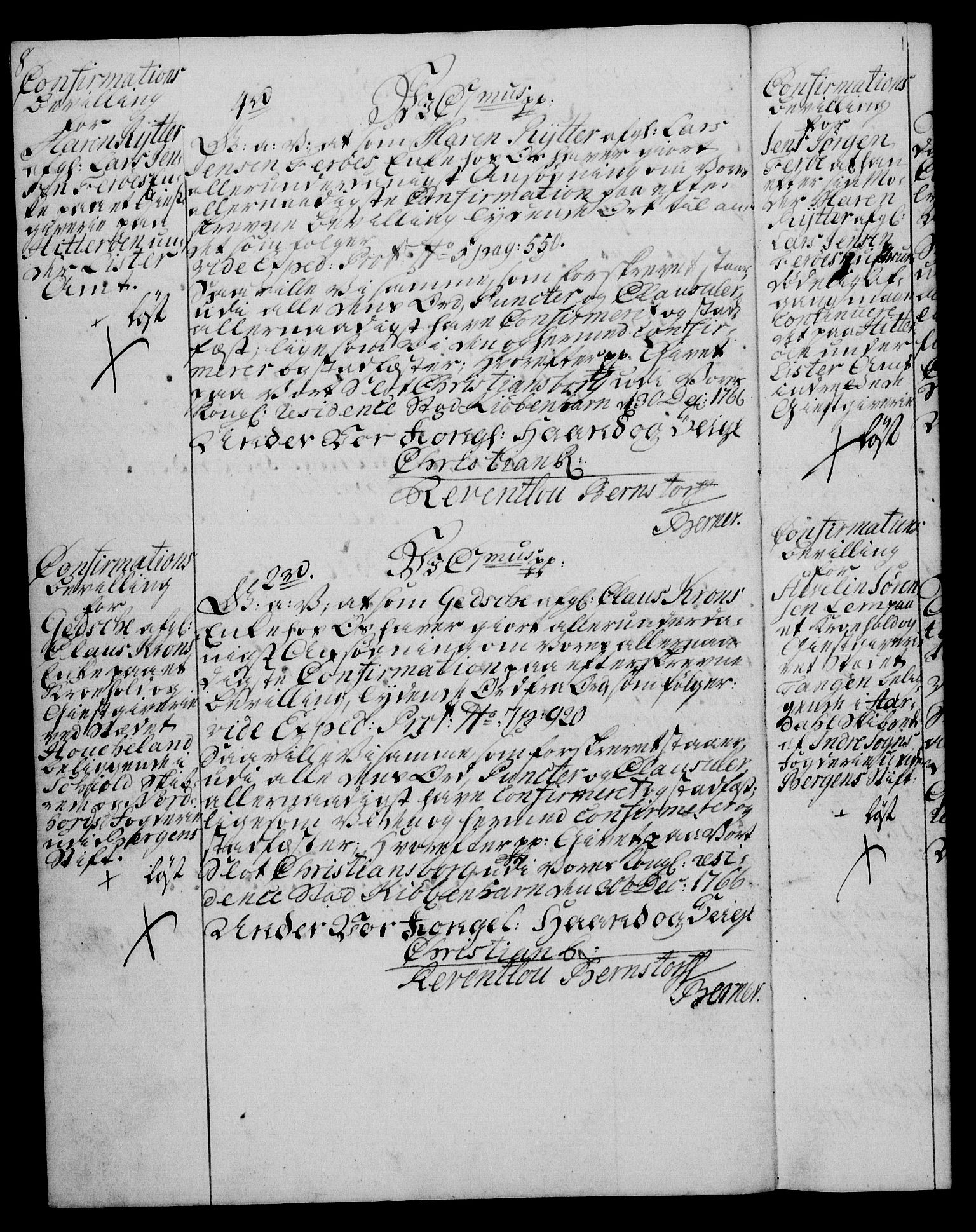 Rentekammeret, Kammerkanselliet, RA/EA-3111/G/Gg/Ggc/Ggca/L0002: Norsk konfirmasjonsekspedisjonsprotokoll med register (merket RK 53.24), 1766-1772, p. 8