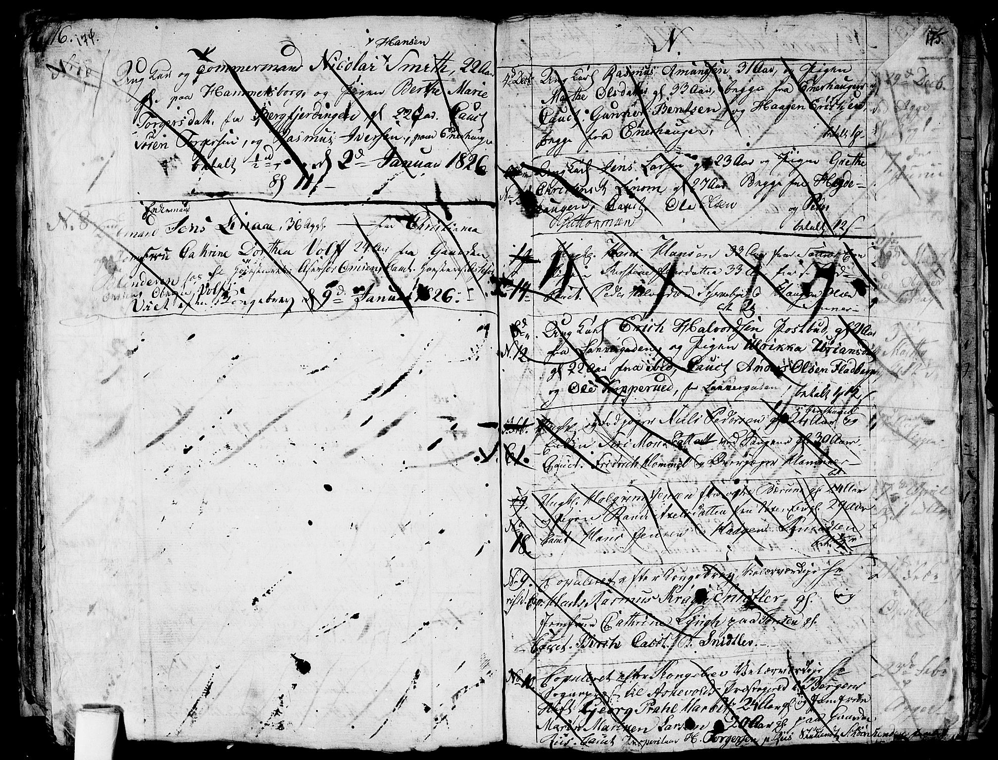 Aker prestekontor kirkebøker, SAO/A-10861/G/L0001: Parish register (copy) no. 1, 1796-1826, p. 174-175