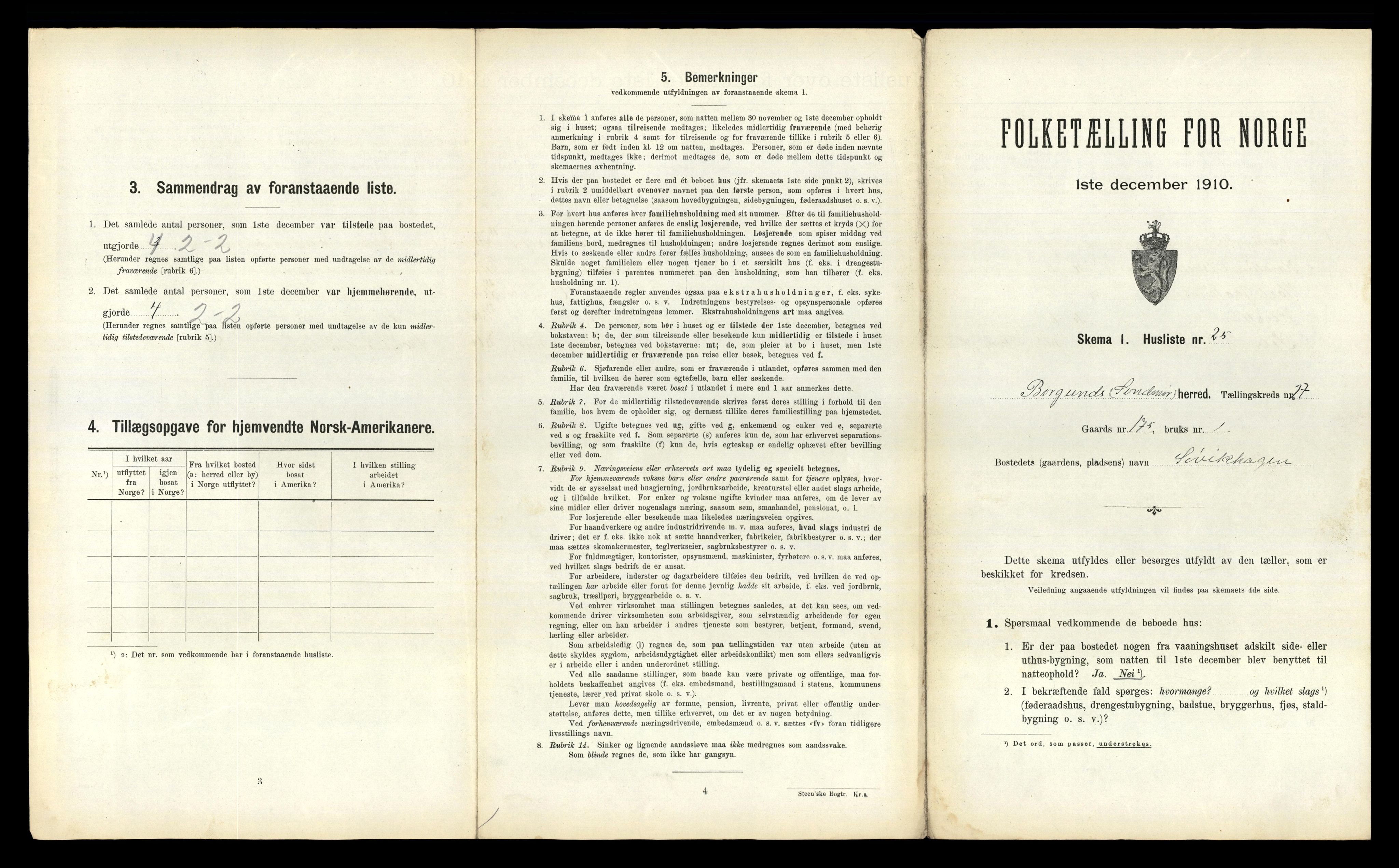 RA, 1910 census for Borgund, 1910, p. 1913