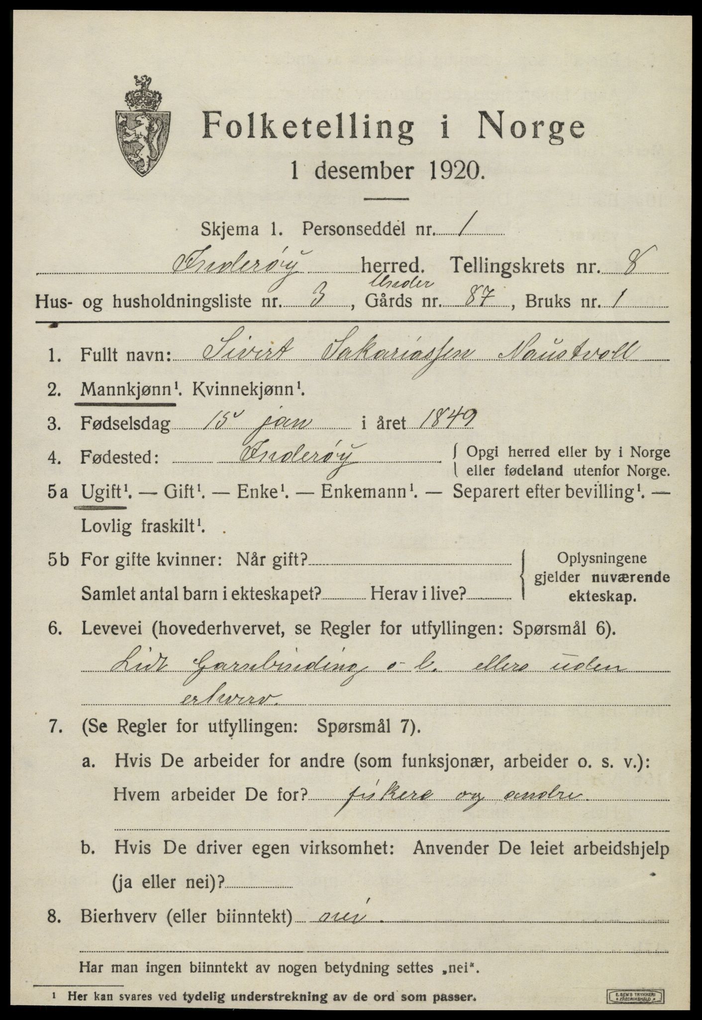 SAT, 1920 census for Inderøy, 1920, p. 5631