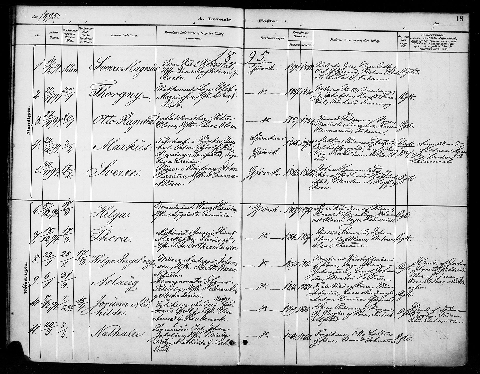 Vardal prestekontor, SAH/PREST-100/H/Ha/Haa/L0011: Parish register (official) no. 11, 1891-1901, p. 18