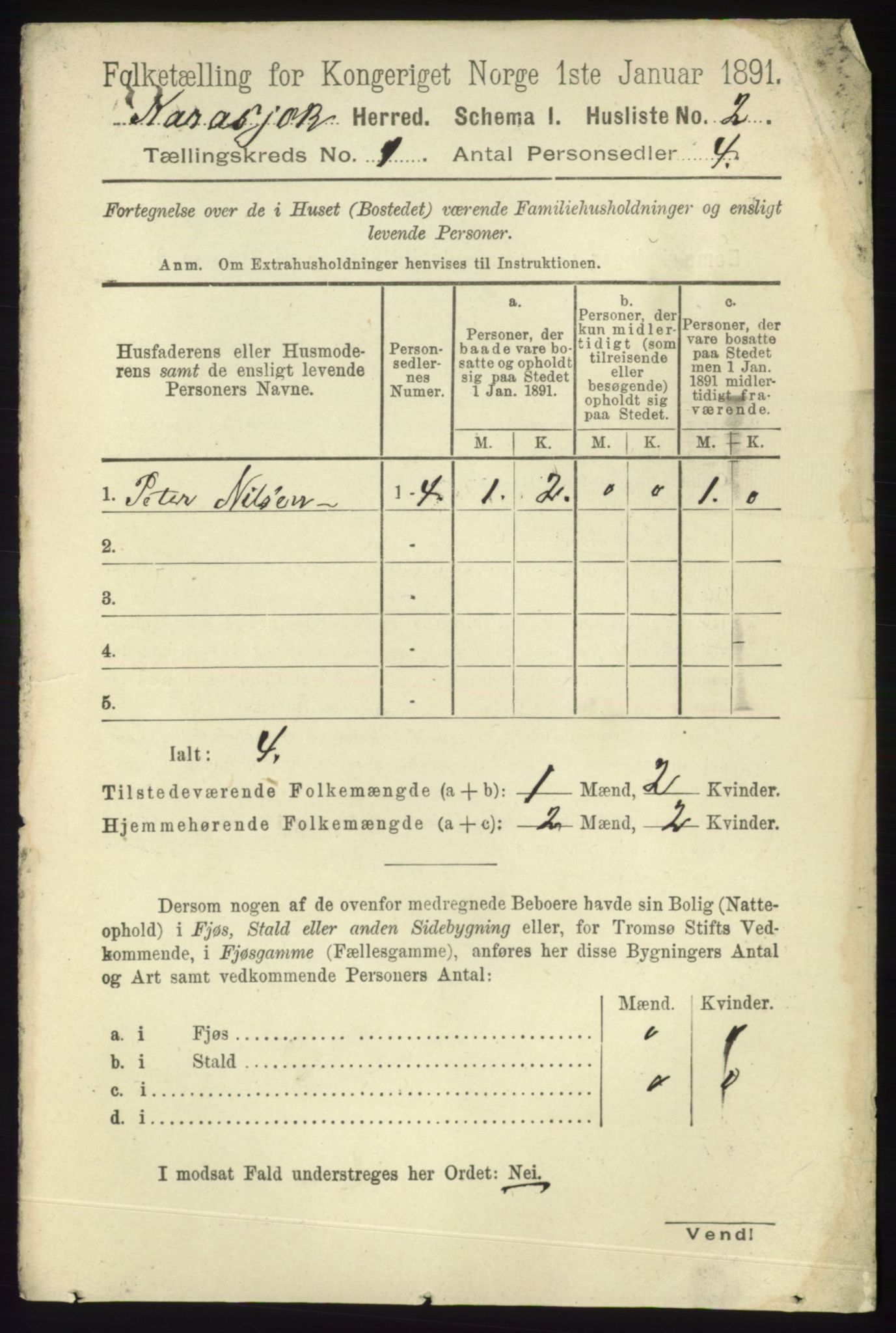 RA, 1891 census for 2021 Karasjok, 1891, p. 15