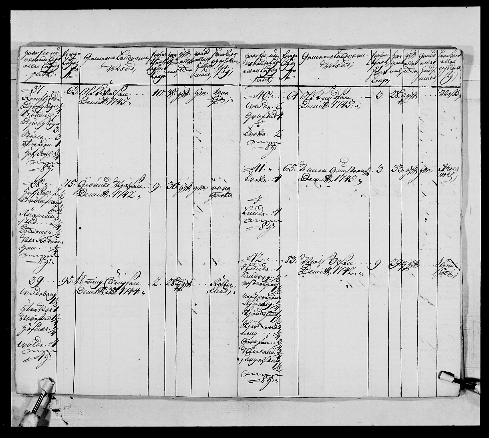 Kommanderende general (KG I) med Det norske krigsdirektorium, AV/RA-EA-5419/E/Ea/L0522: 1. Vesterlenske regiment, 1718-1748, p. 250