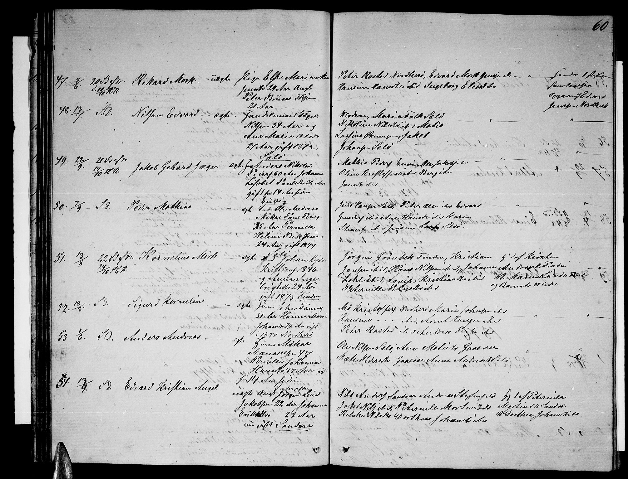 Ministerialprotokoller, klokkerbøker og fødselsregistre - Nordland, AV/SAT-A-1459/834/L0512: Parish register (copy) no. 834C03, 1862-1877, p. 60