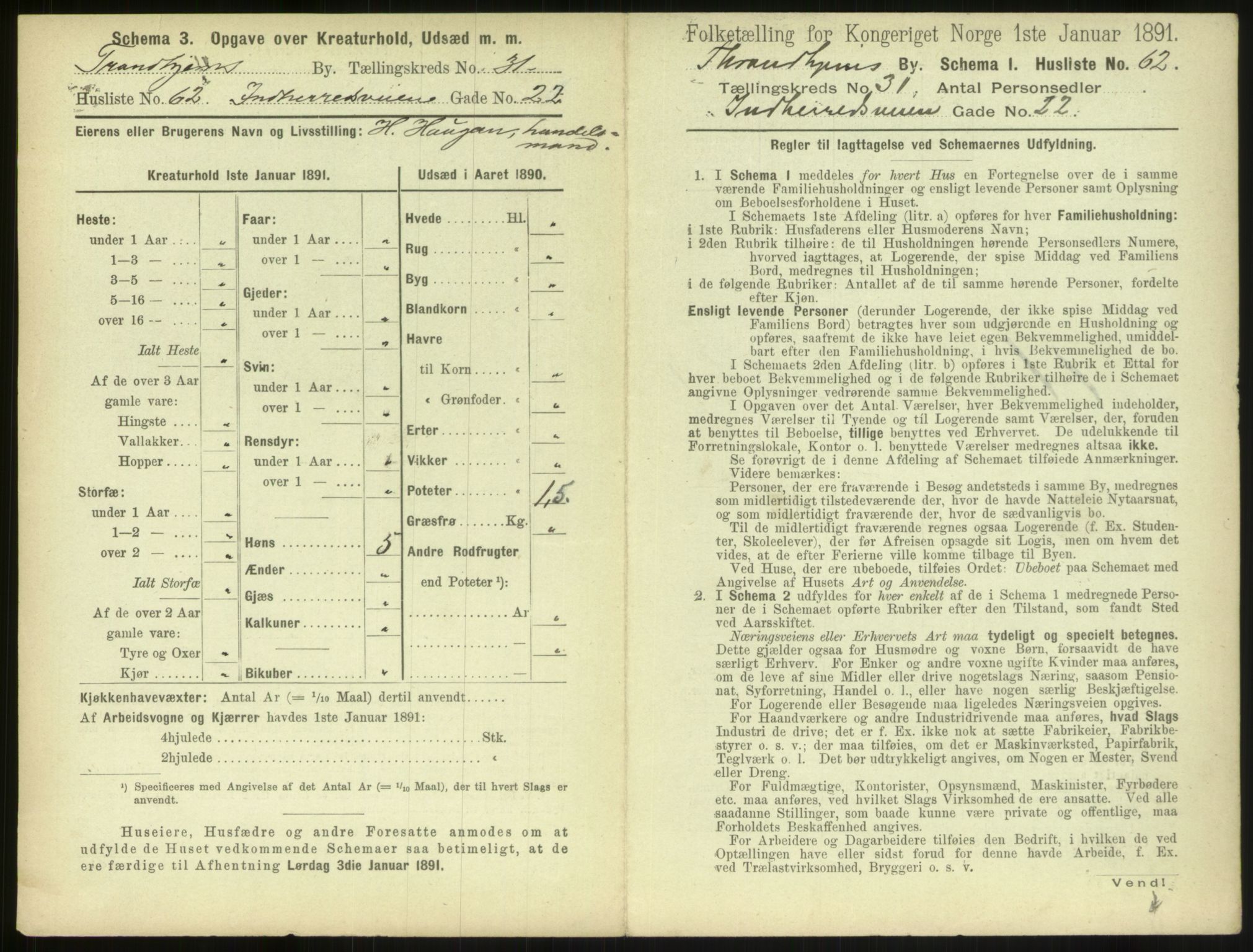 RA, 1891 census for 1601 Trondheim, 1891, p. 2434