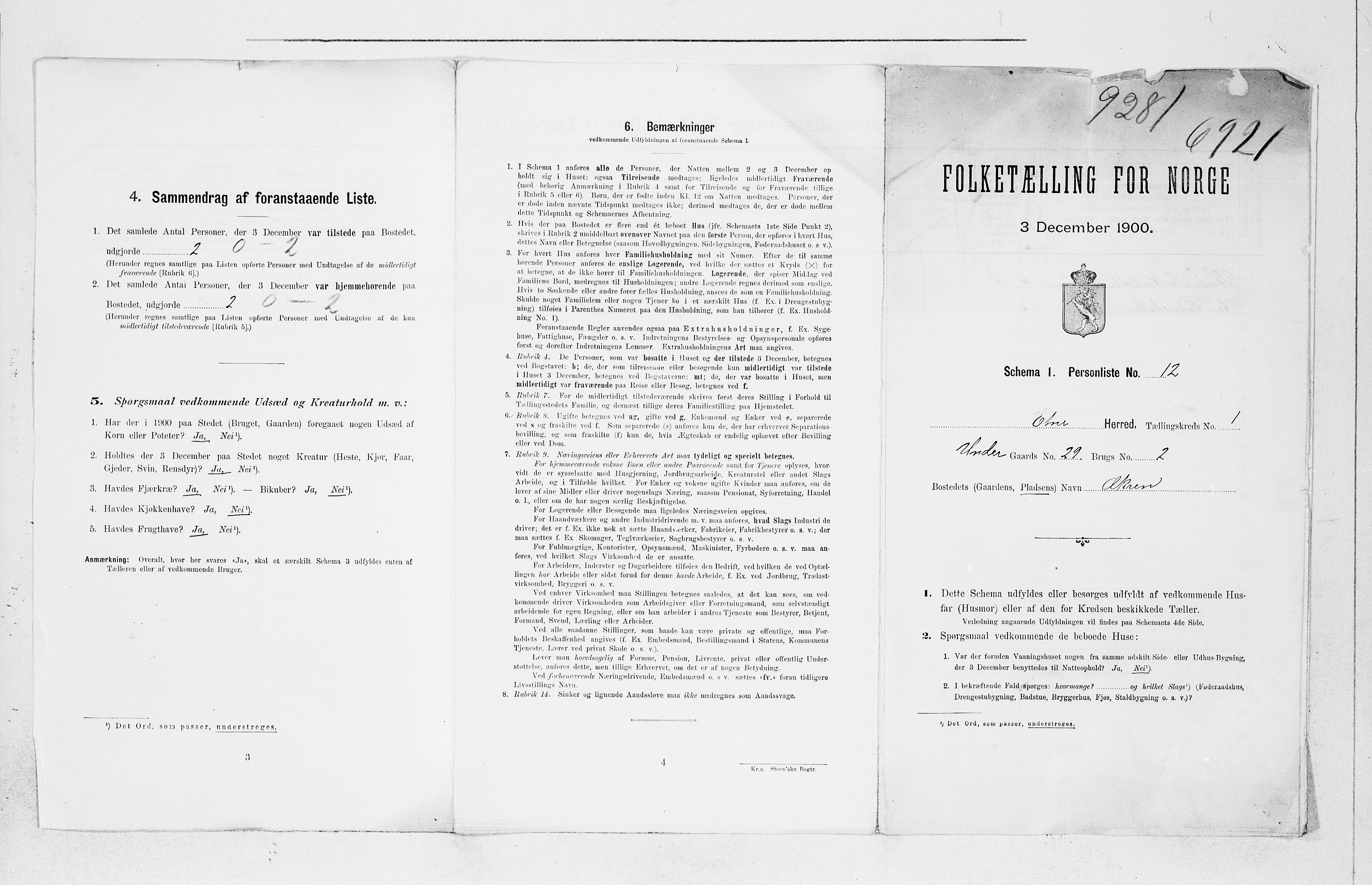 SAB, 1900 census for Etne, 1900, p. 40