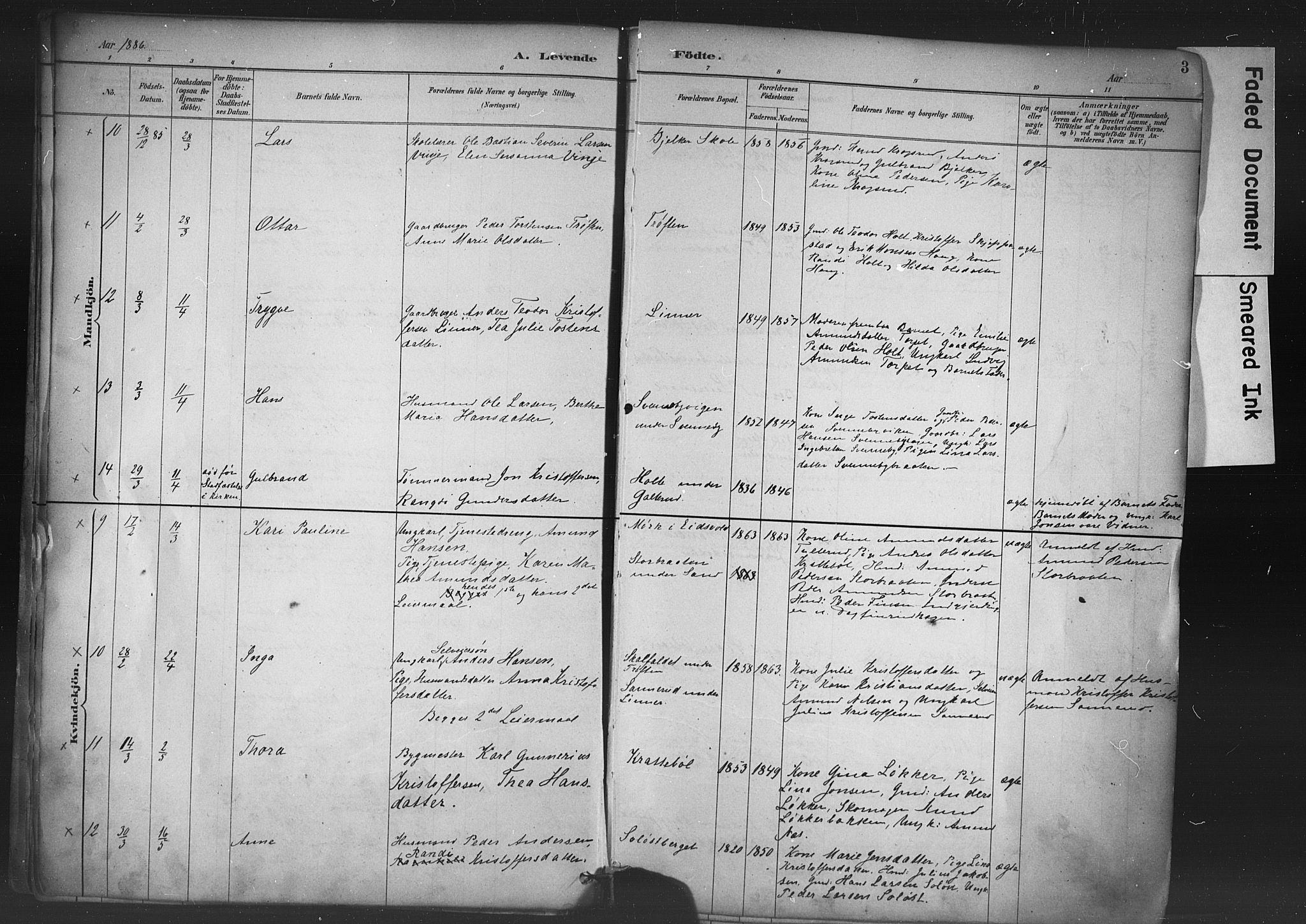 Nord-Odal prestekontor, AV/SAH-PREST-032/H/Ha/Haa/L0006: Parish register (official) no. 6, 1886-1901, p. 3