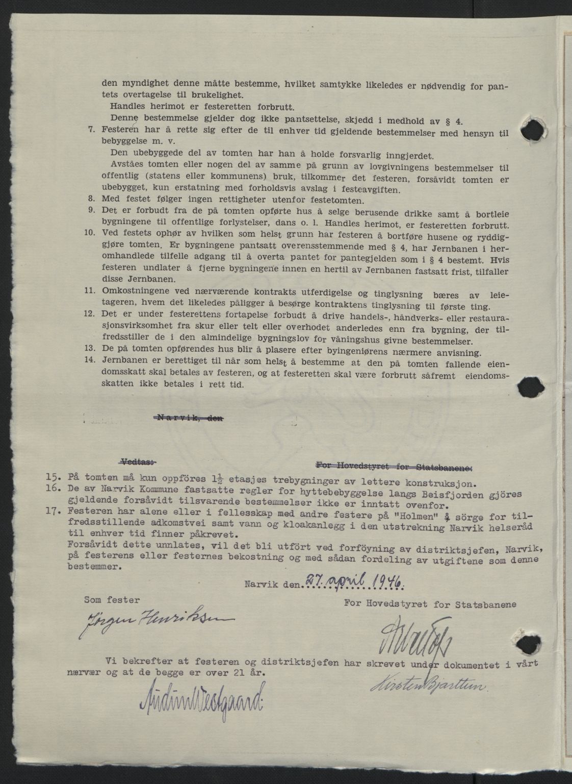 Narvik sorenskriveri, SAT/A-0002/1/2/2C/2Ca: Mortgage book no. A21, 1946-1947, Diary no: : 194/1946