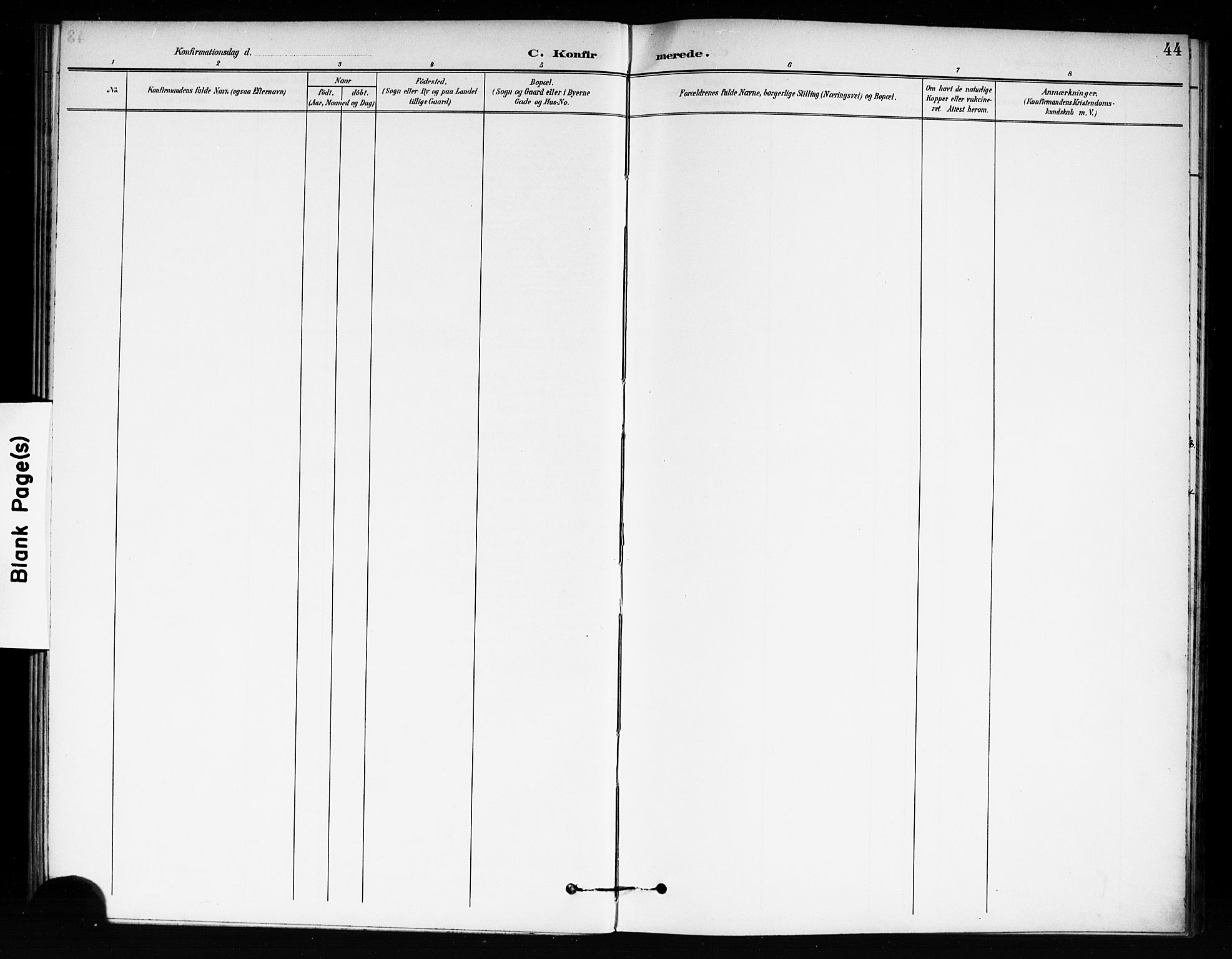 Fet prestekontor Kirkebøker, SAO/A-10370a/F/Fb/L0002: Parish register (official) no. II 2, 1892-1904, p. 44
