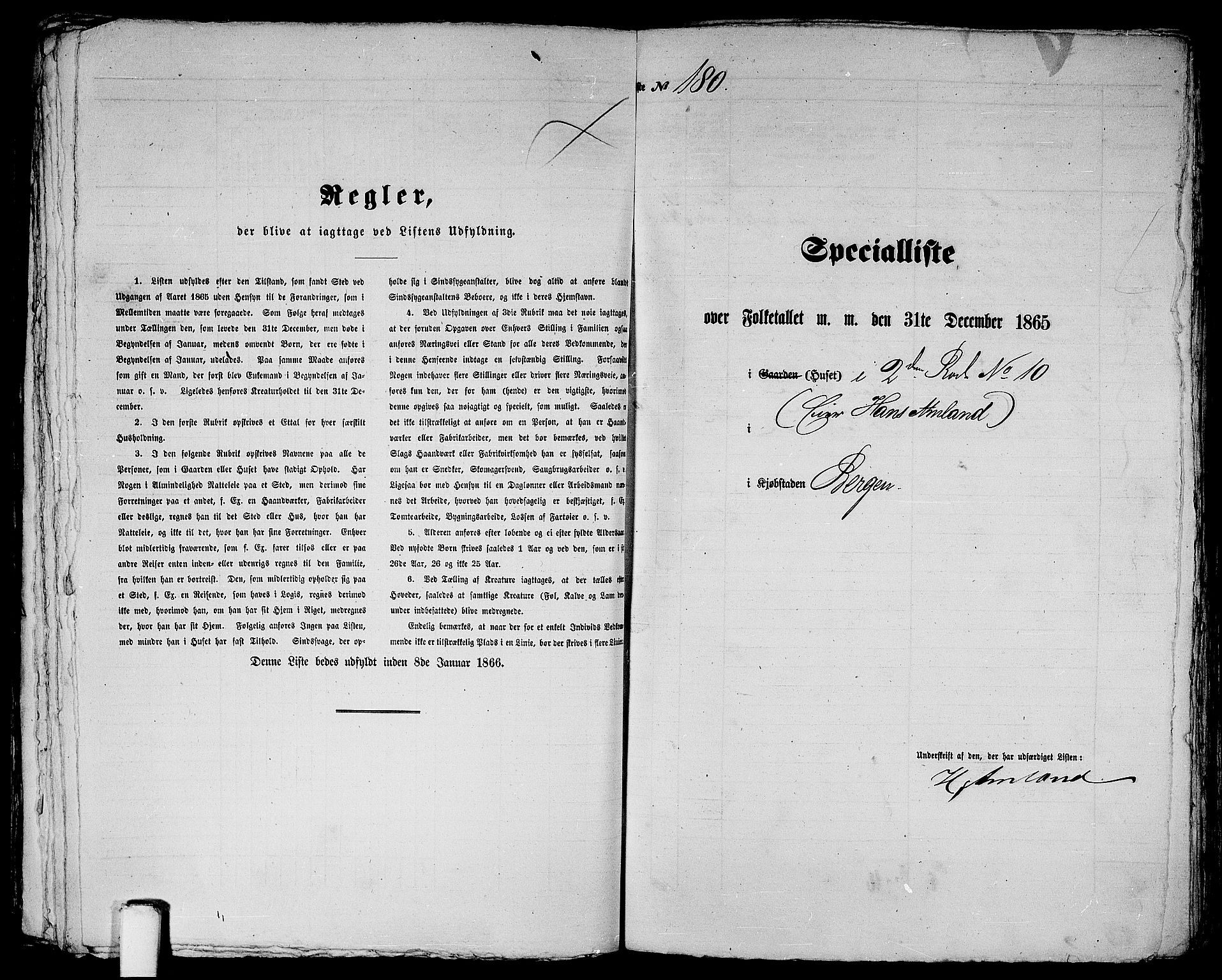 RA, 1865 census for Bergen, 1865, p. 401