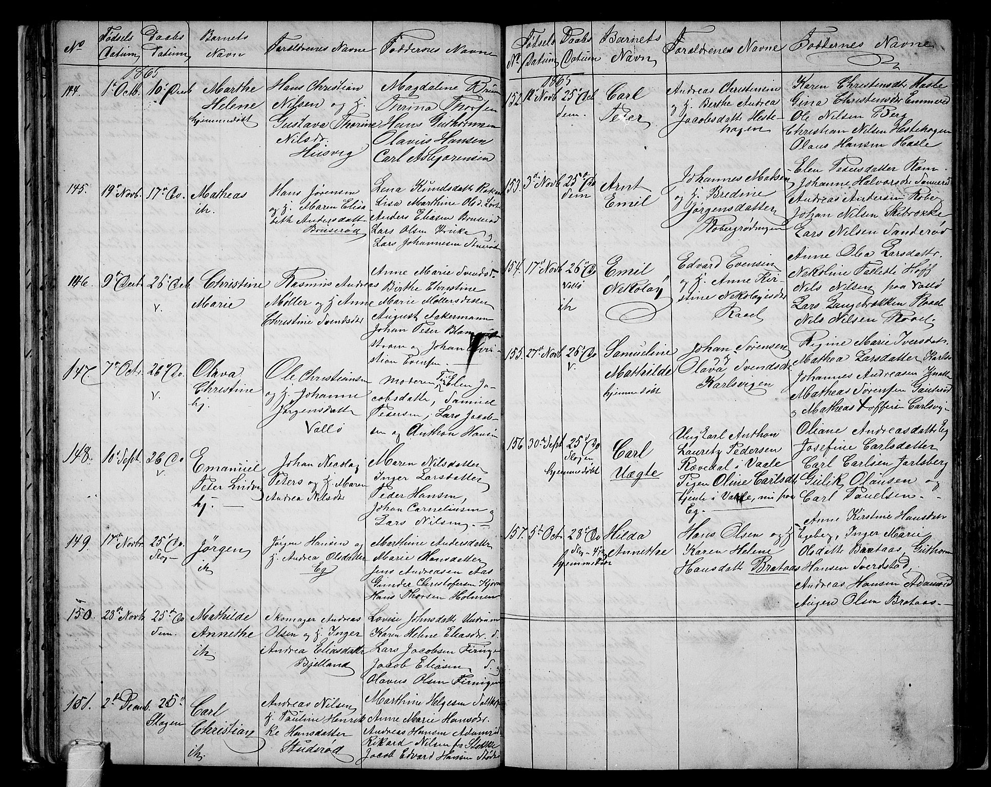 Sem kirkebøker, AV/SAKO-A-5/G/Ga/L0004: Parish register (copy) no. I 4, 1855-1877