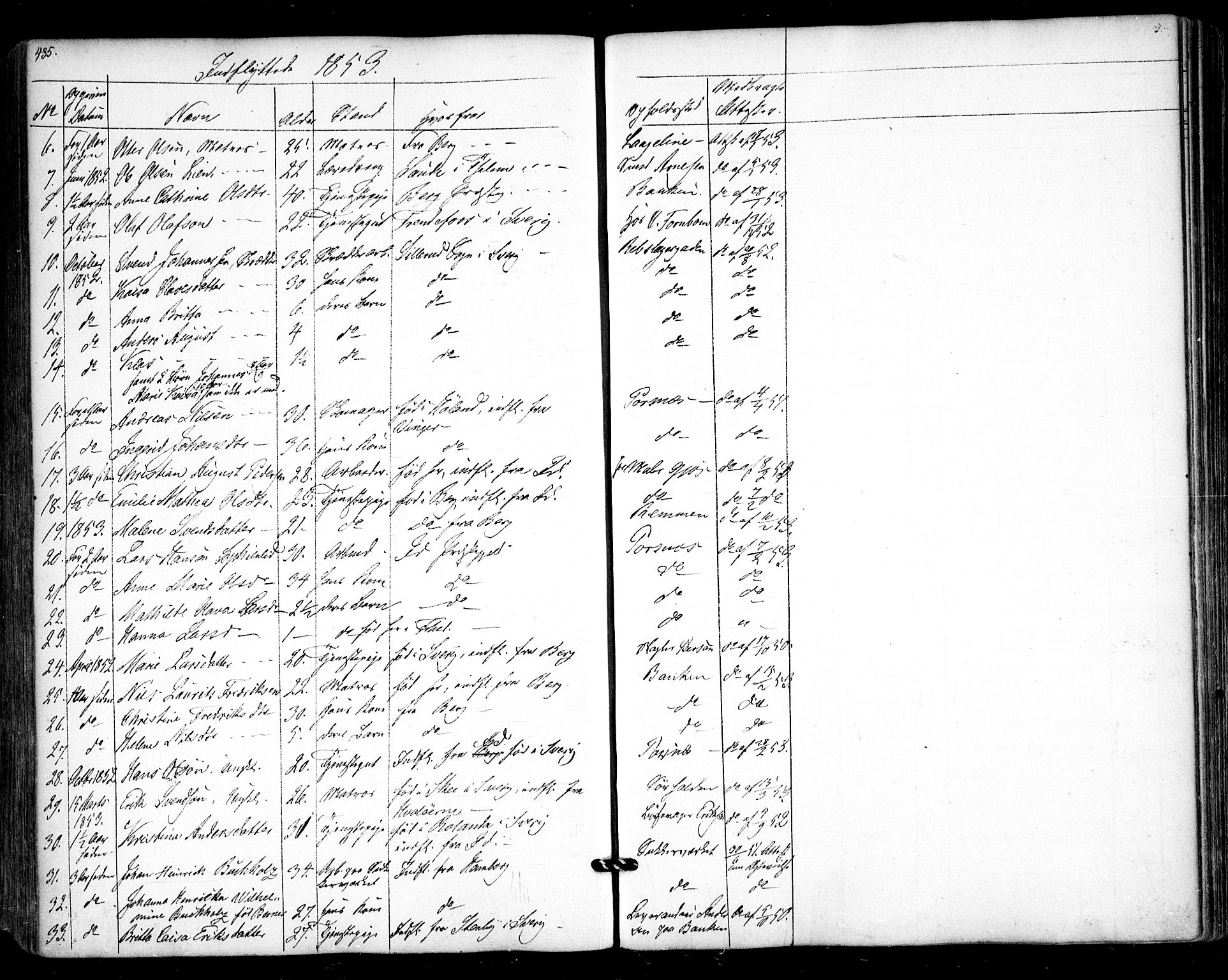 Halden prestekontor Kirkebøker, AV/SAO-A-10909/F/Fa/L0006: Parish register (official) no. I 6, 1845-1856, p. 485