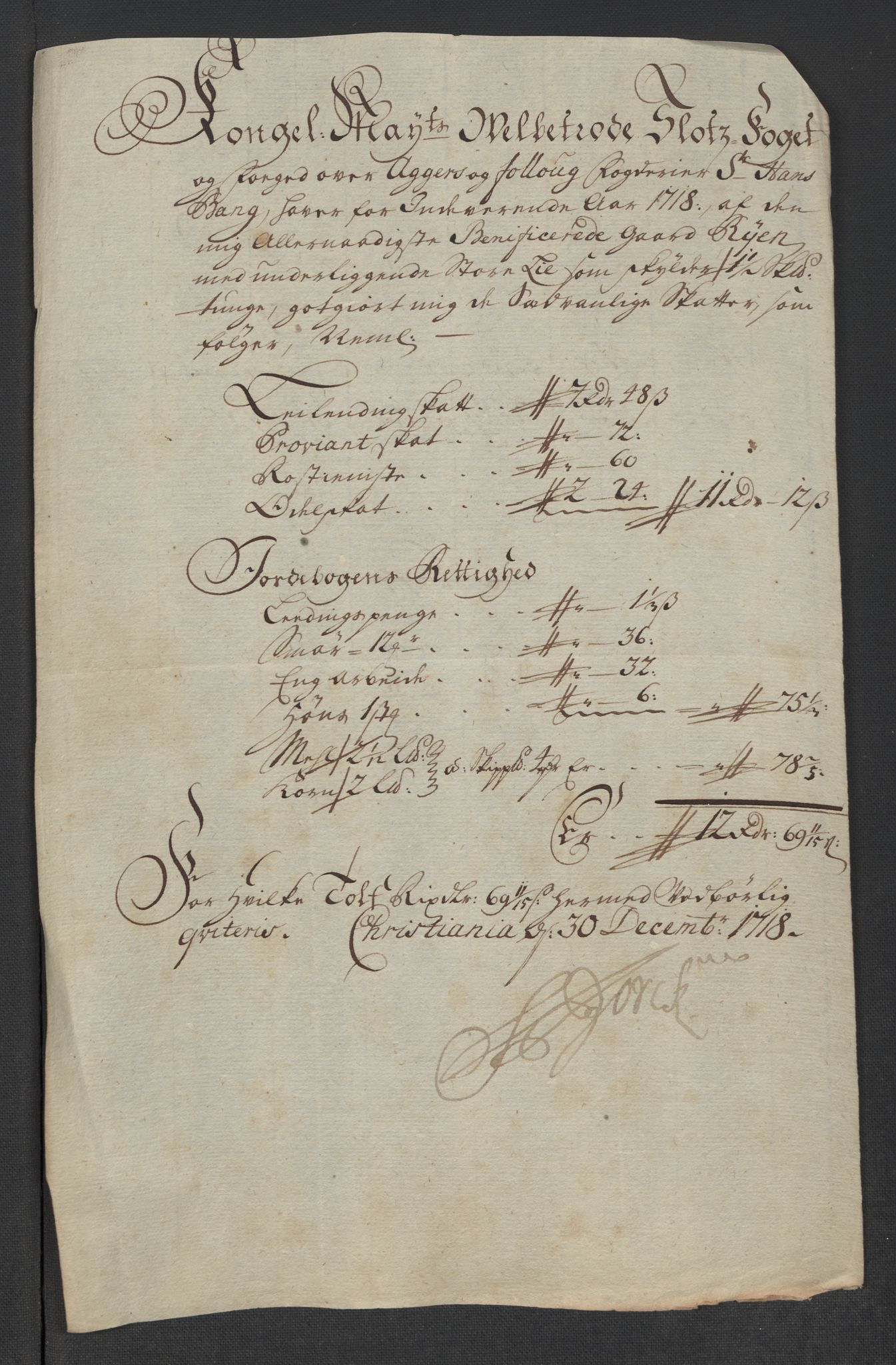 Rentekammeret inntil 1814, Reviderte regnskaper, Fogderegnskap, AV/RA-EA-4092/R10/L0456: Fogderegnskap Aker og Follo, 1718, p. 316