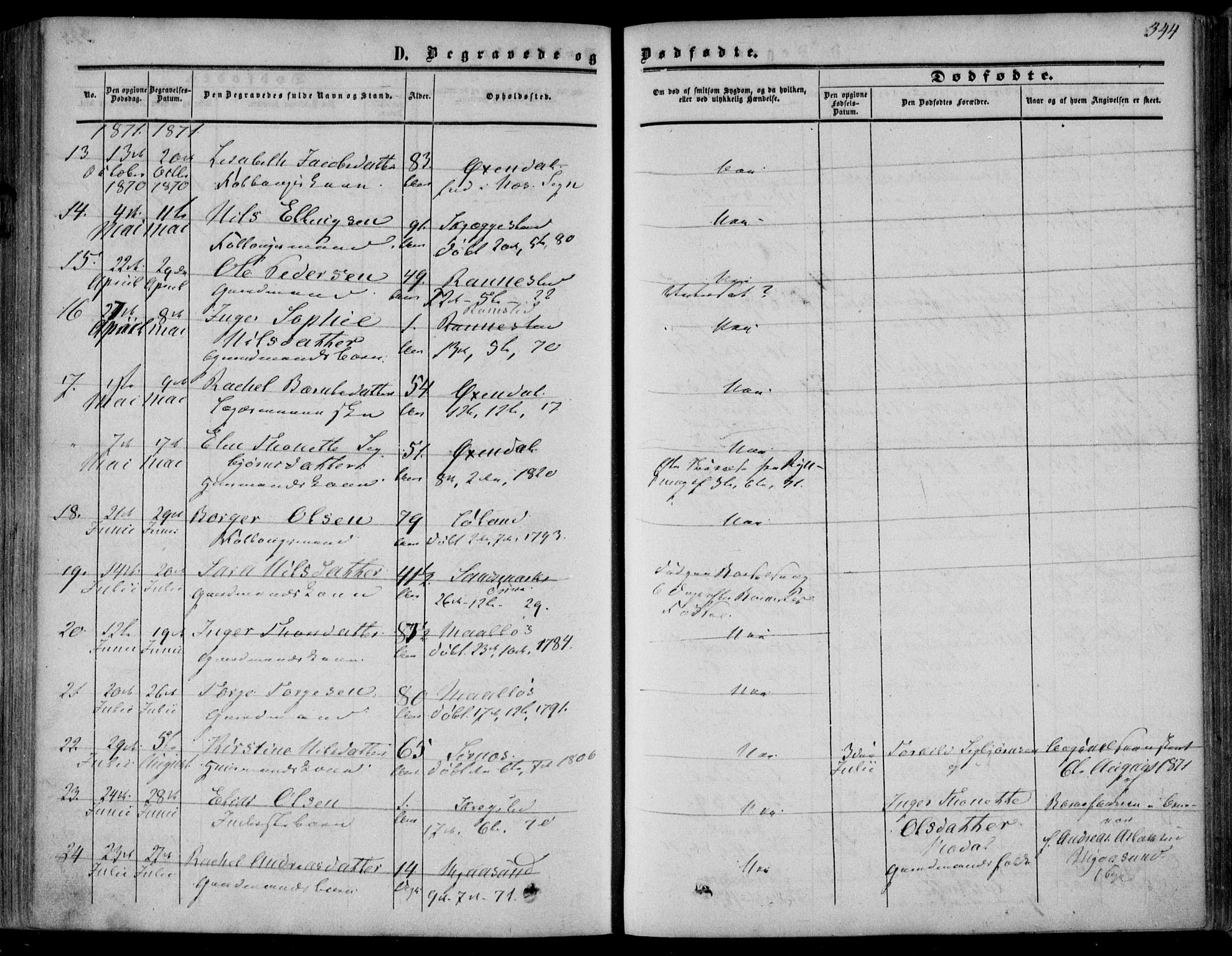 Bakke sokneprestkontor, AV/SAK-1111-0002/F/Fa/Faa/L0006: Parish register (official) no. A 6, 1855-1877, p. 344