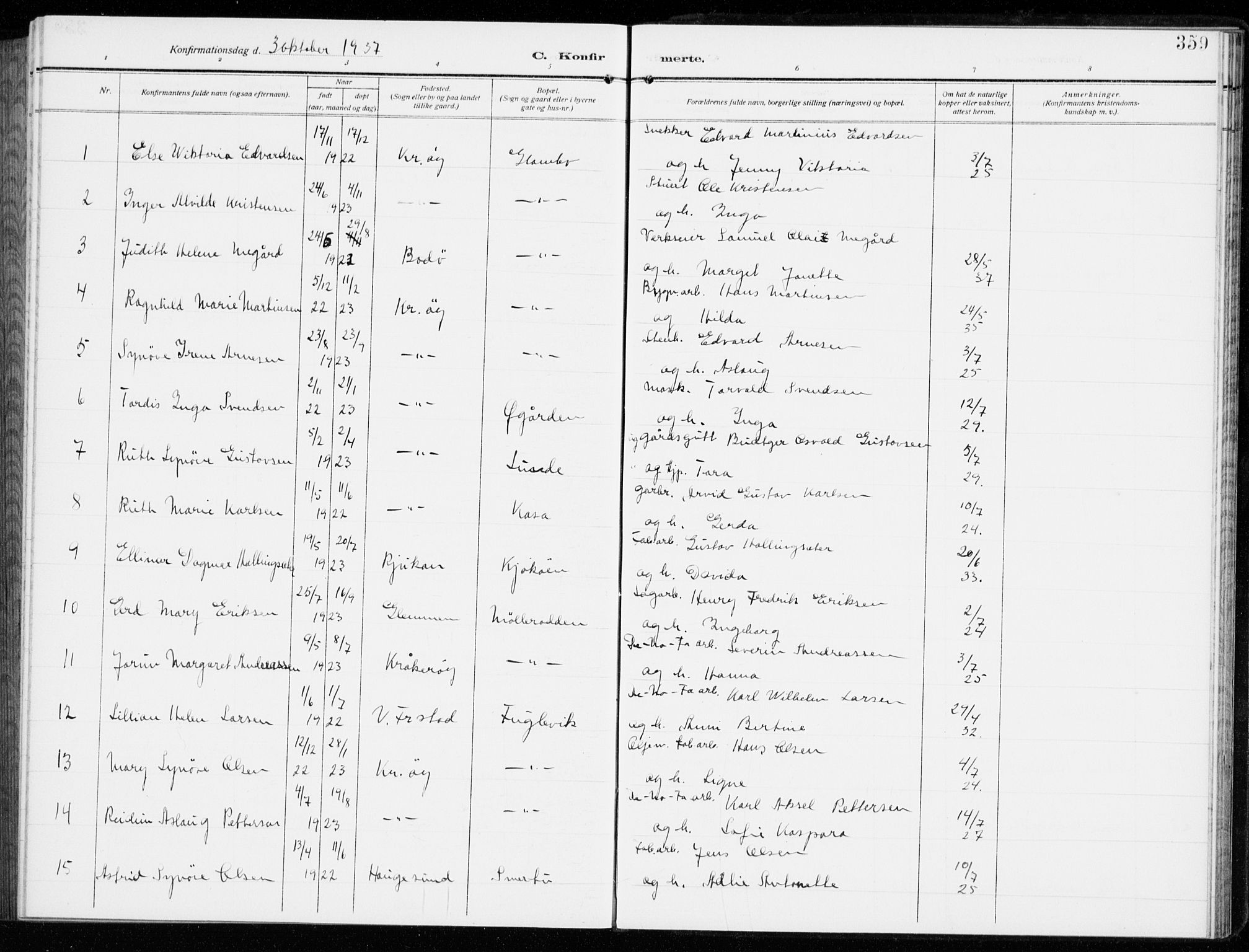 Kråkerøy prestekontor Kirkebøker, AV/SAO-A-10912/G/Ga/L0001: Parish register (copy) no. 1, 1908-1944, p. 359