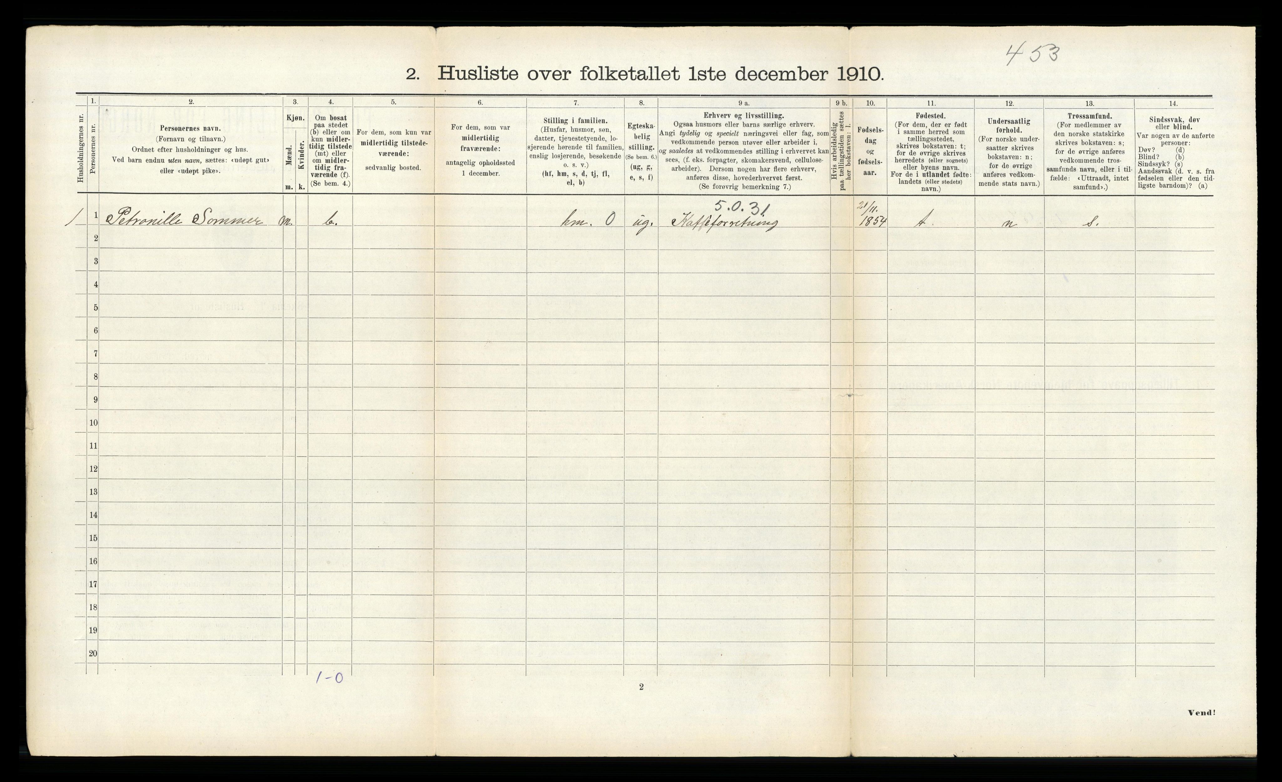 RA, 1910 census for Røros, 1910, p. 198