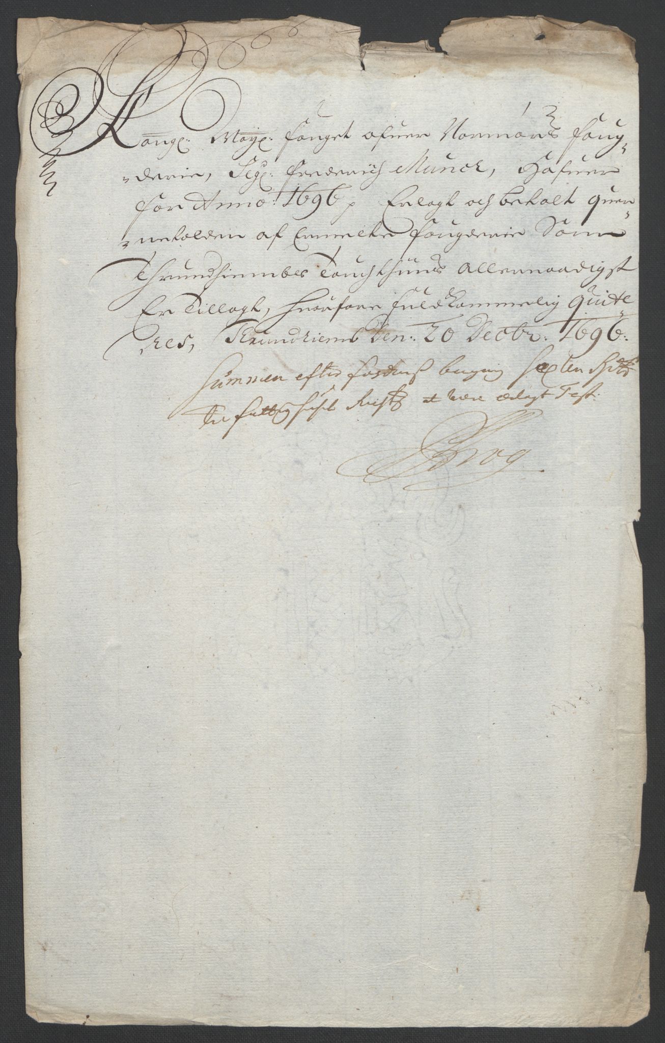 Rentekammeret inntil 1814, Reviderte regnskaper, Fogderegnskap, RA/EA-4092/R56/L3736: Fogderegnskap Nordmøre, 1694-1696, p. 450