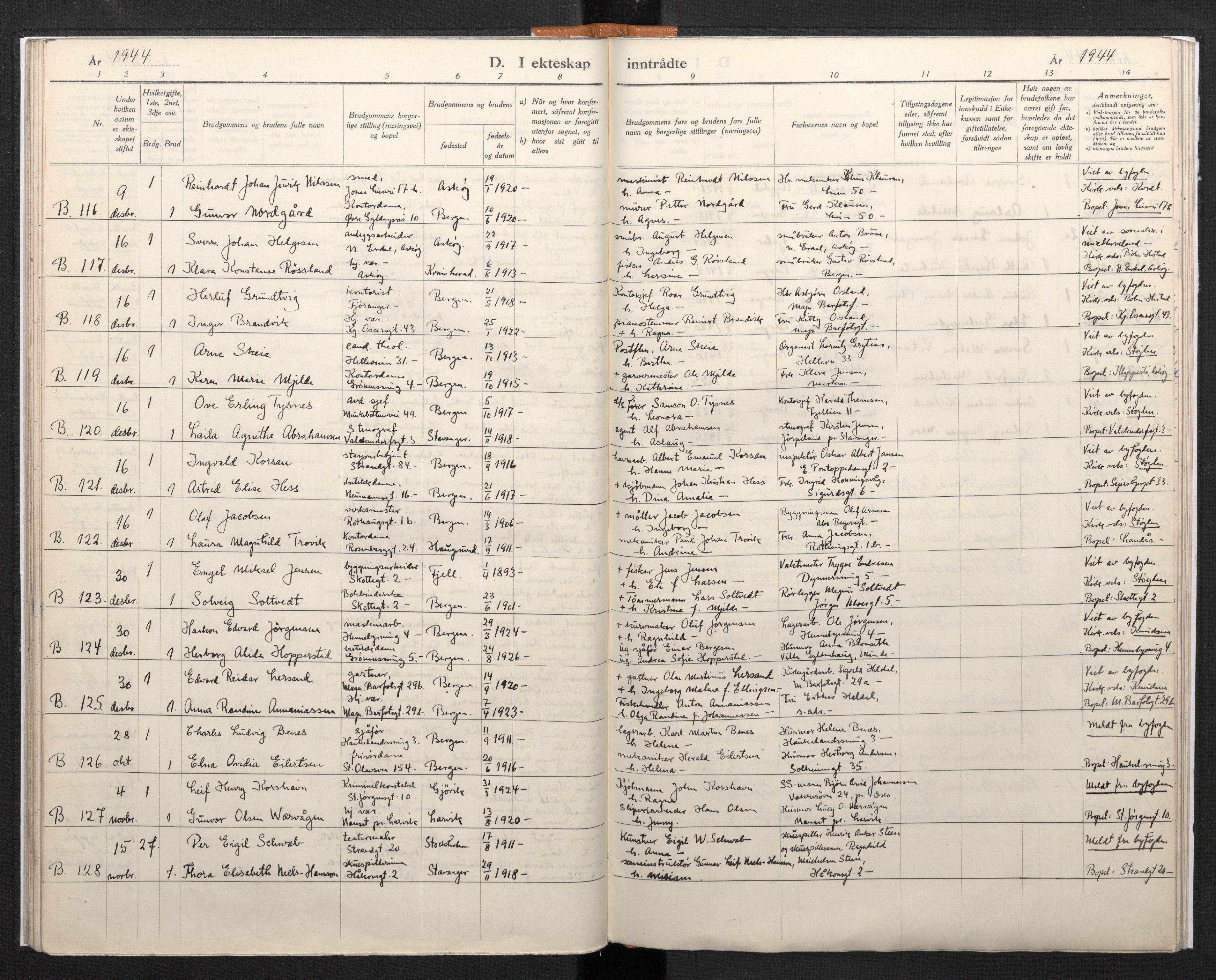 Domkirken sokneprestembete, AV/SAB-A-74801/H/Haa/L0017: Parish register (official) no. A 16, 1944-1945