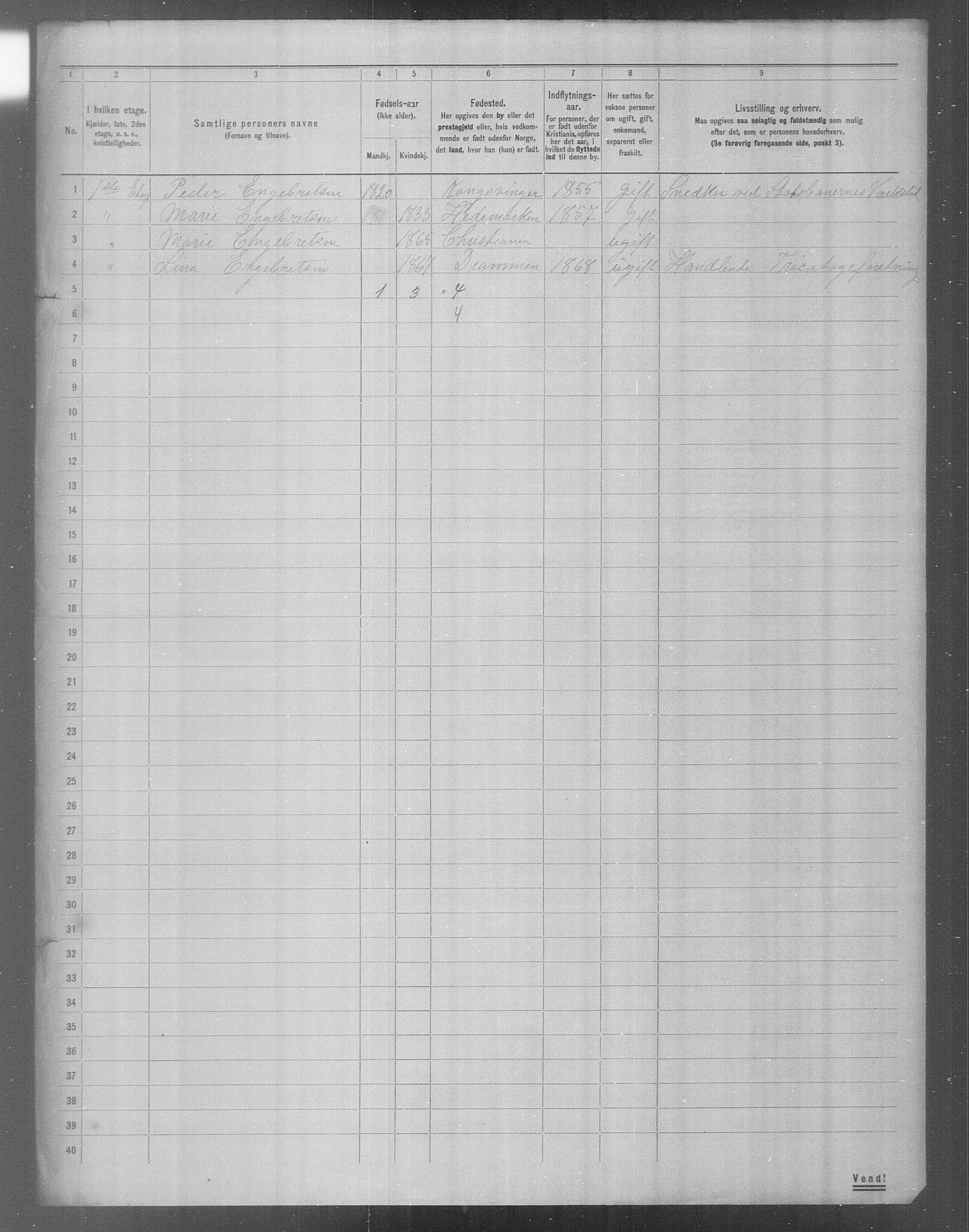 OBA, Municipal Census 1904 for Kristiania, 1904, p. 18962