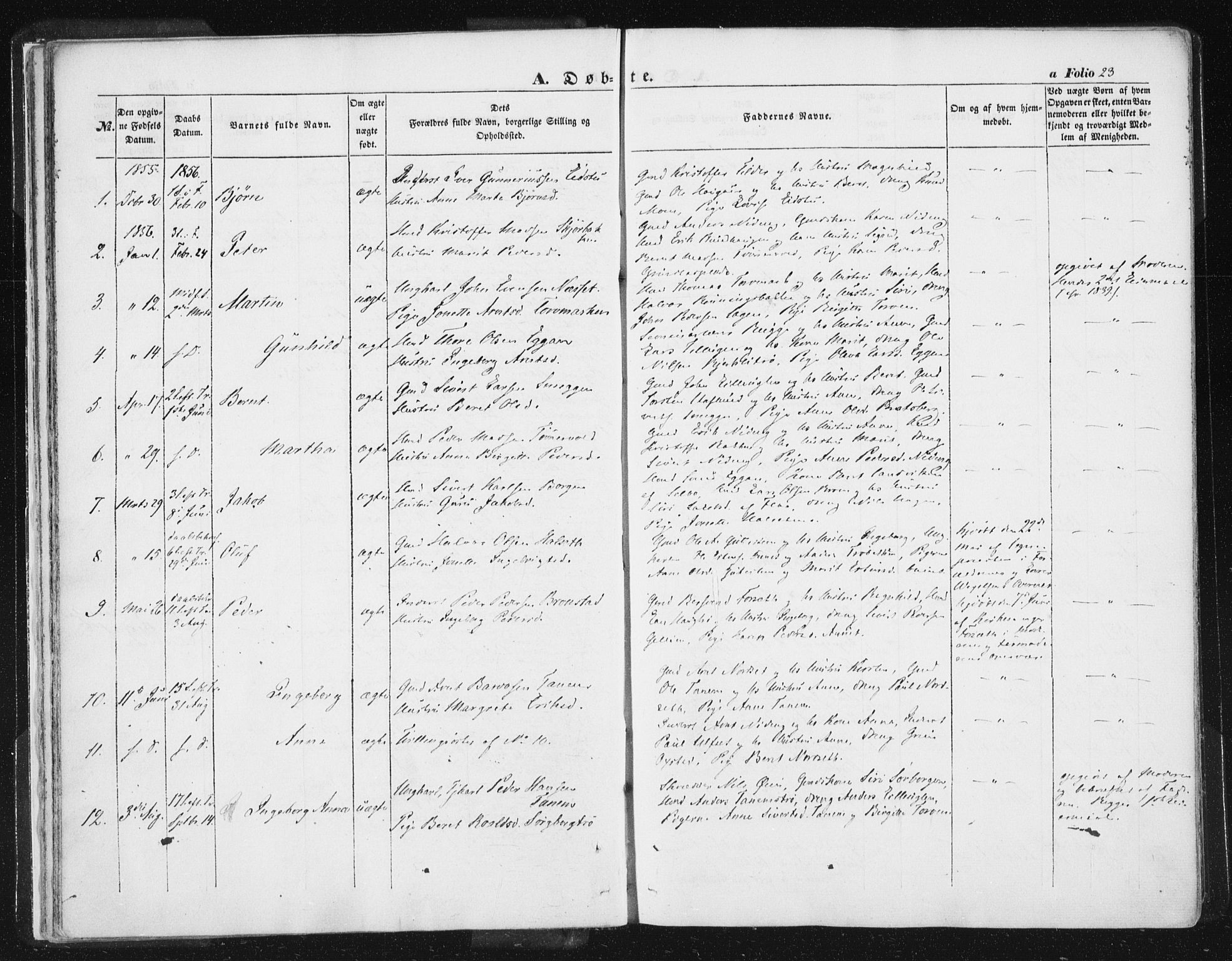 Ministerialprotokoller, klokkerbøker og fødselsregistre - Sør-Trøndelag, SAT/A-1456/618/L0441: Parish register (official) no. 618A05, 1843-1862, p. 23