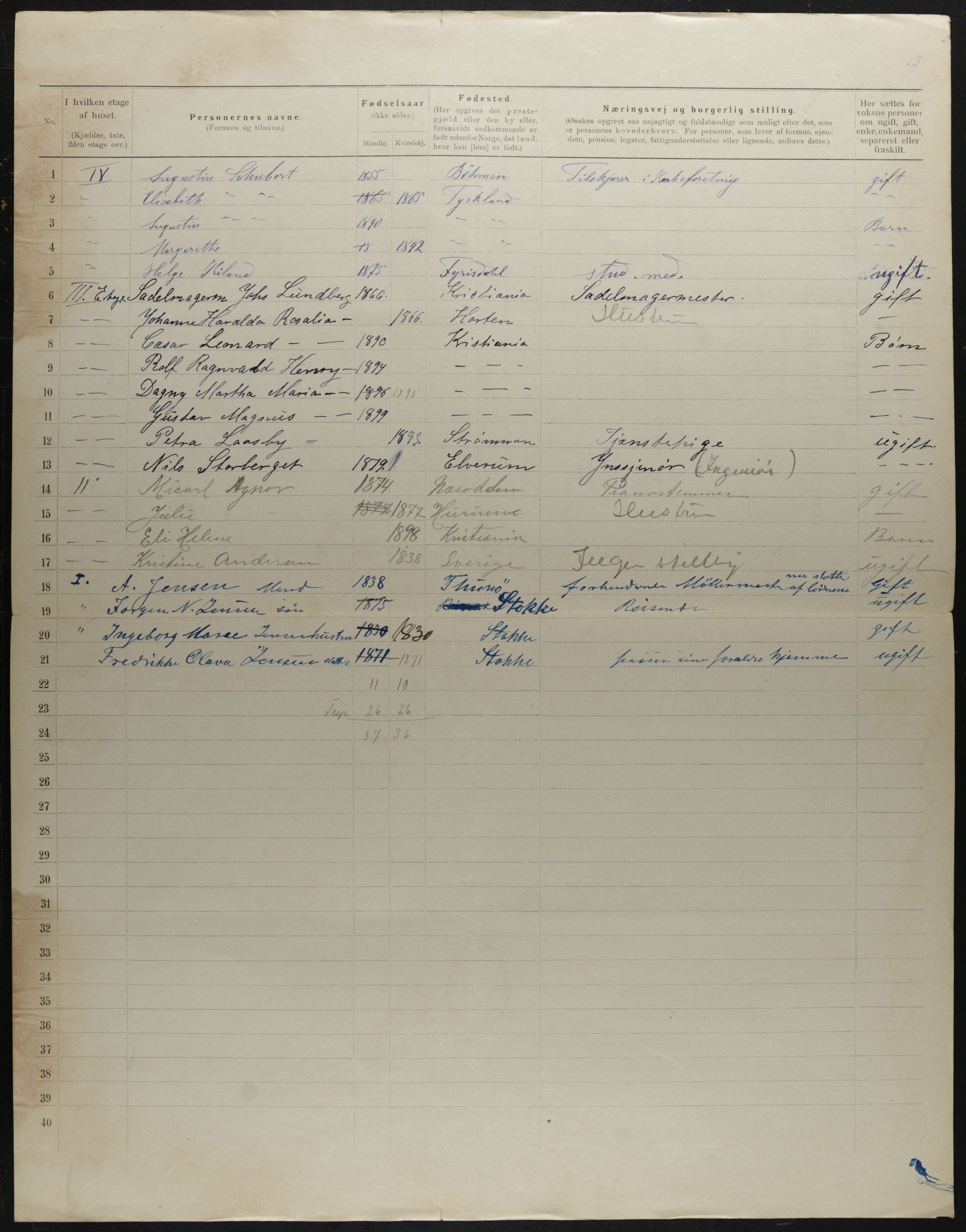 OBA, Municipal Census 1901 for Kristiania, 1901, p. 4725