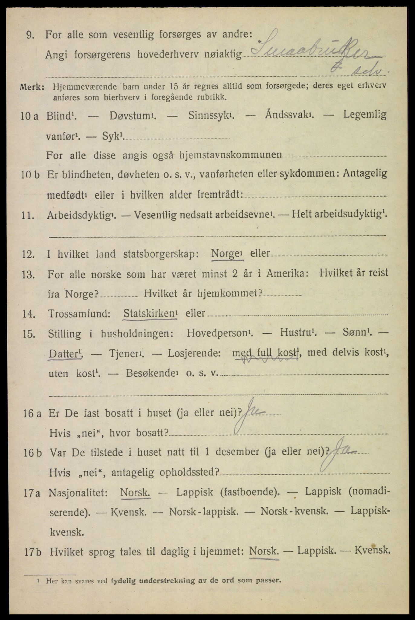 SAT, 1920 census for Hadsel, 1920, p. 8137