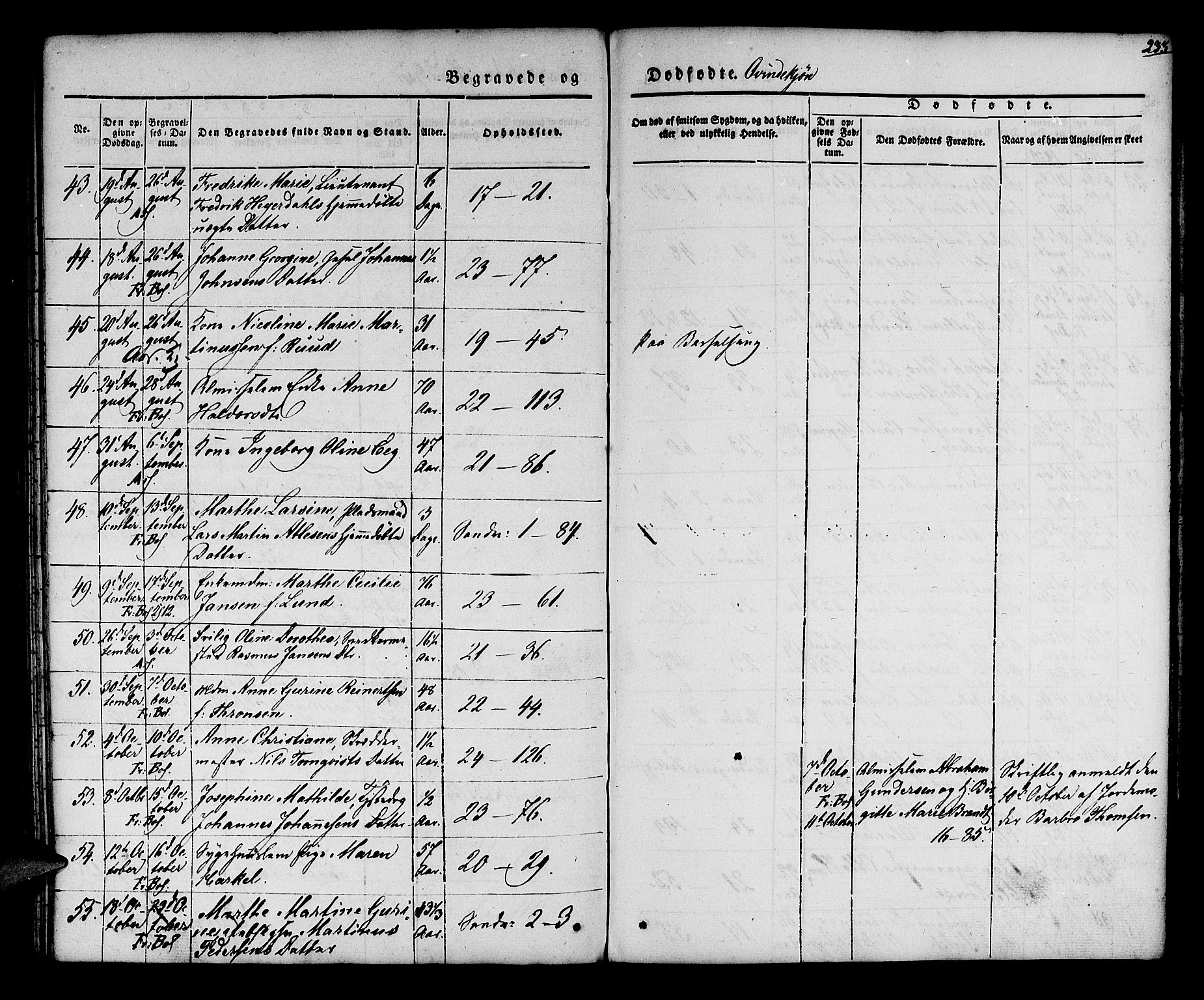 Korskirken sokneprestembete, AV/SAB-A-76101/H/Hab: Parish register (copy) no. E 1, 1837-1851, p. 233