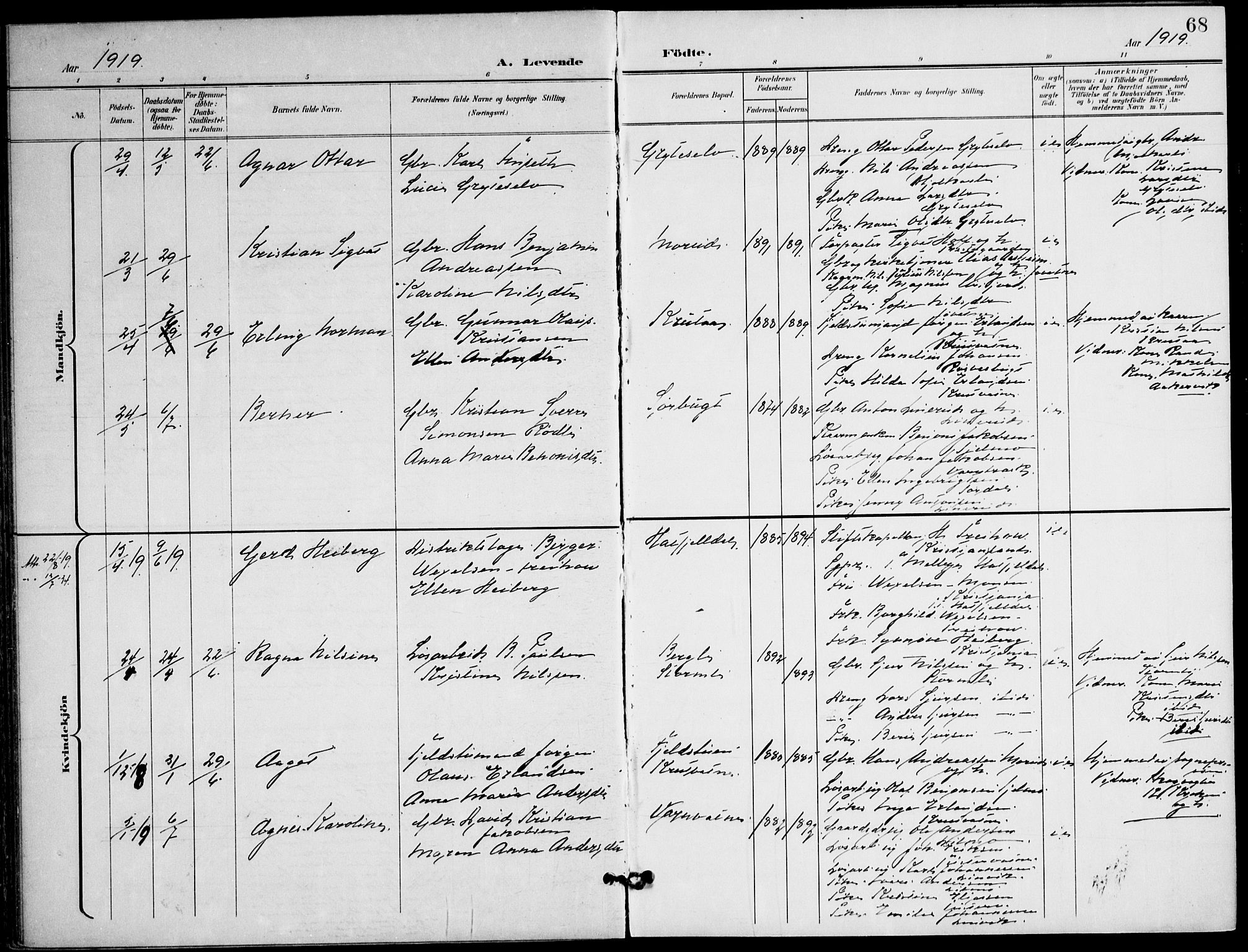 Ministerialprotokoller, klokkerbøker og fødselsregistre - Nordland, AV/SAT-A-1459/823/L0326: Parish register (official) no. 823A03, 1899-1919, p. 68