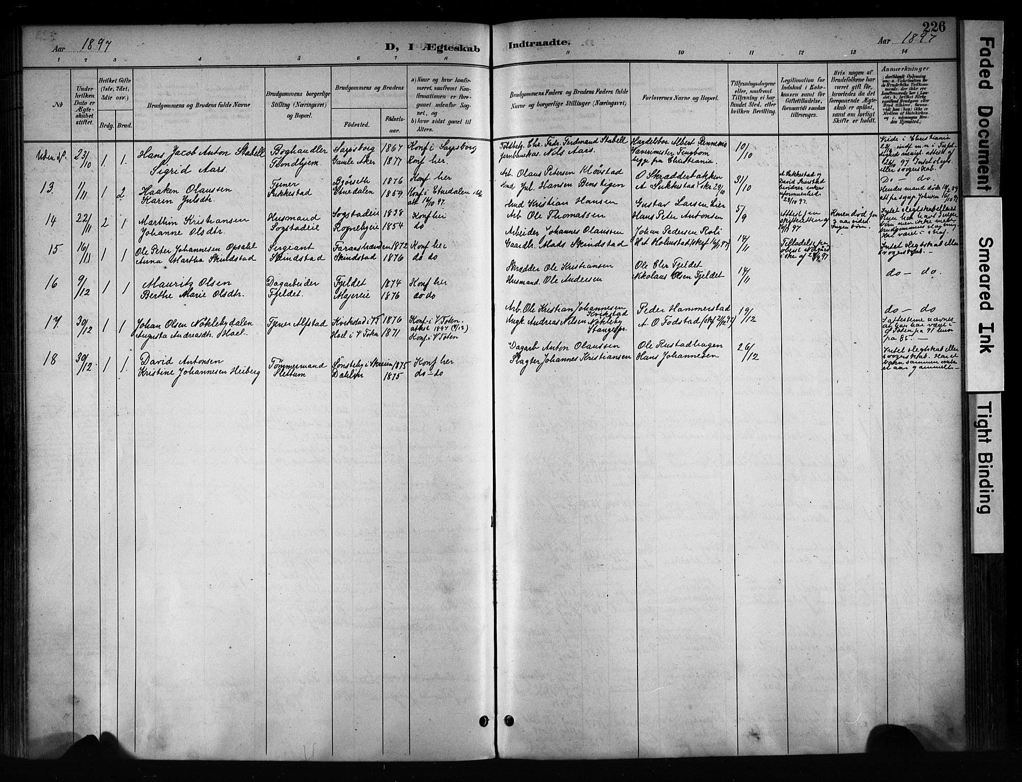 Østre Toten prestekontor, SAH/PREST-104/H/Ha/Haa/L0008: Parish register (official) no. 8, 1897-1909, p. 226