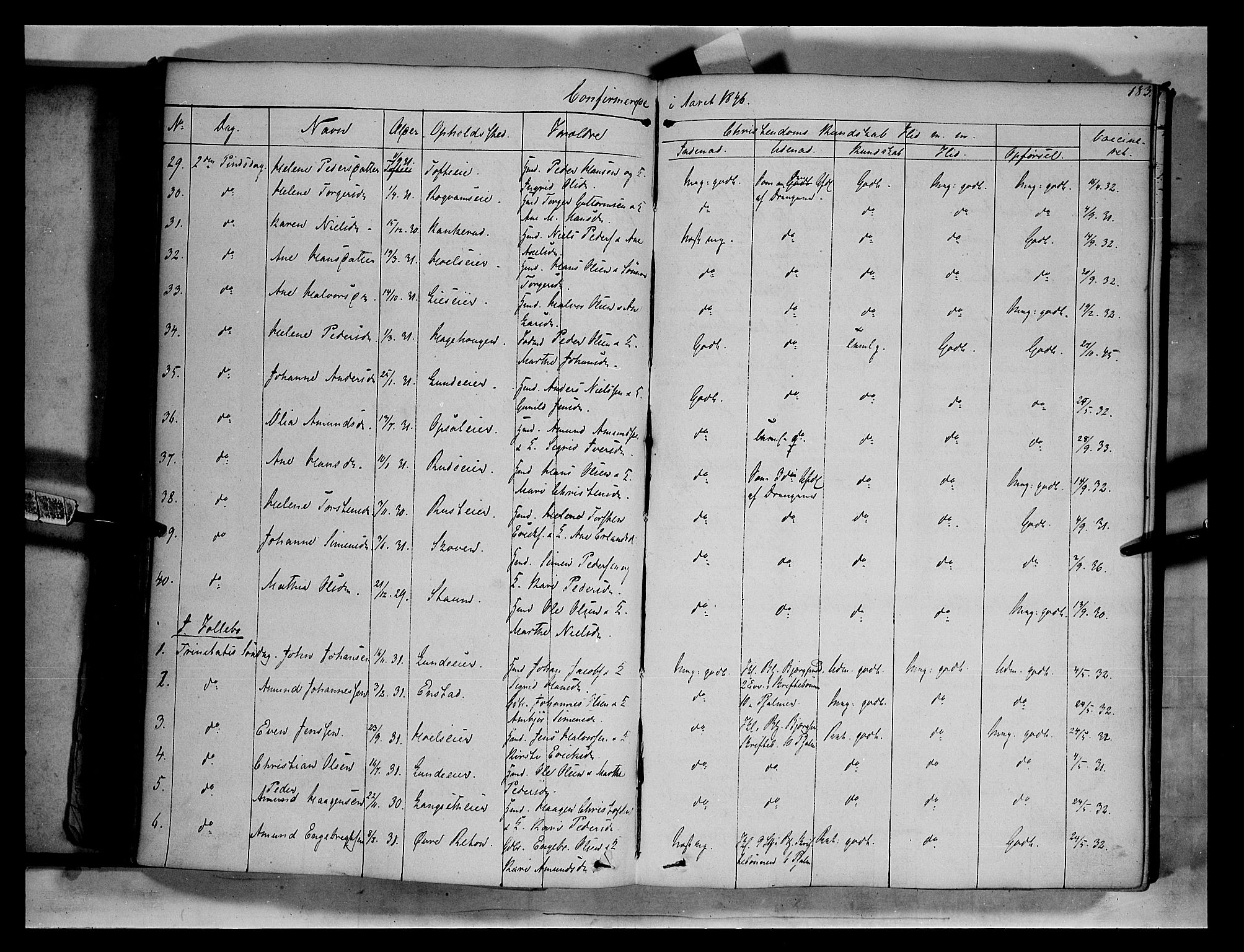 Gausdal prestekontor, SAH/PREST-090/H/Ha/Haa/L0007: Parish register (official) no. 7, 1840-1850, p. 183