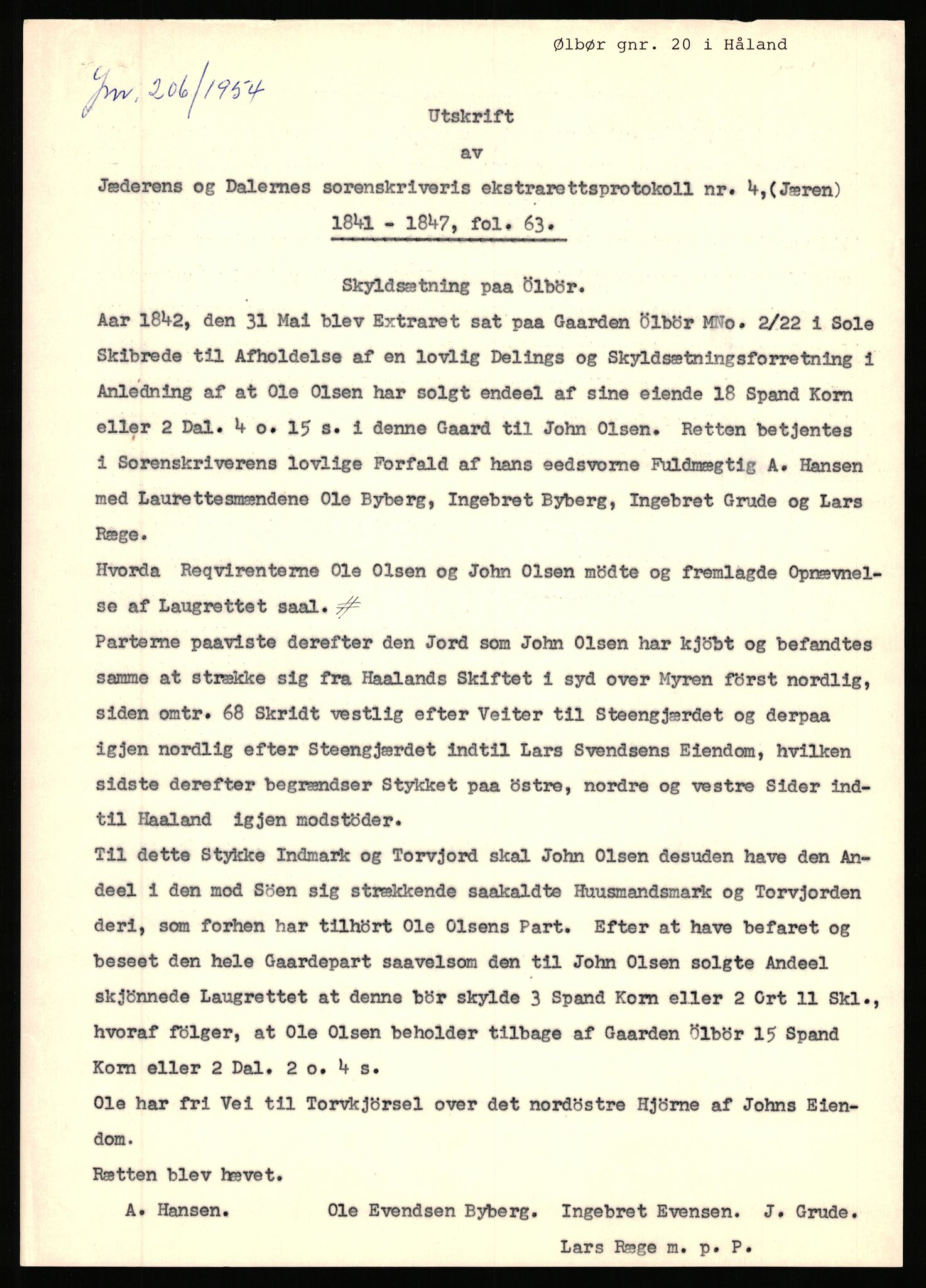 Statsarkivet i Stavanger, AV/SAST-A-101971/03/Y/Yj/L0098: Avskrifter sortert etter gårdsnavn: Øigrei - Østeinstad, 1750-1930, p. 159