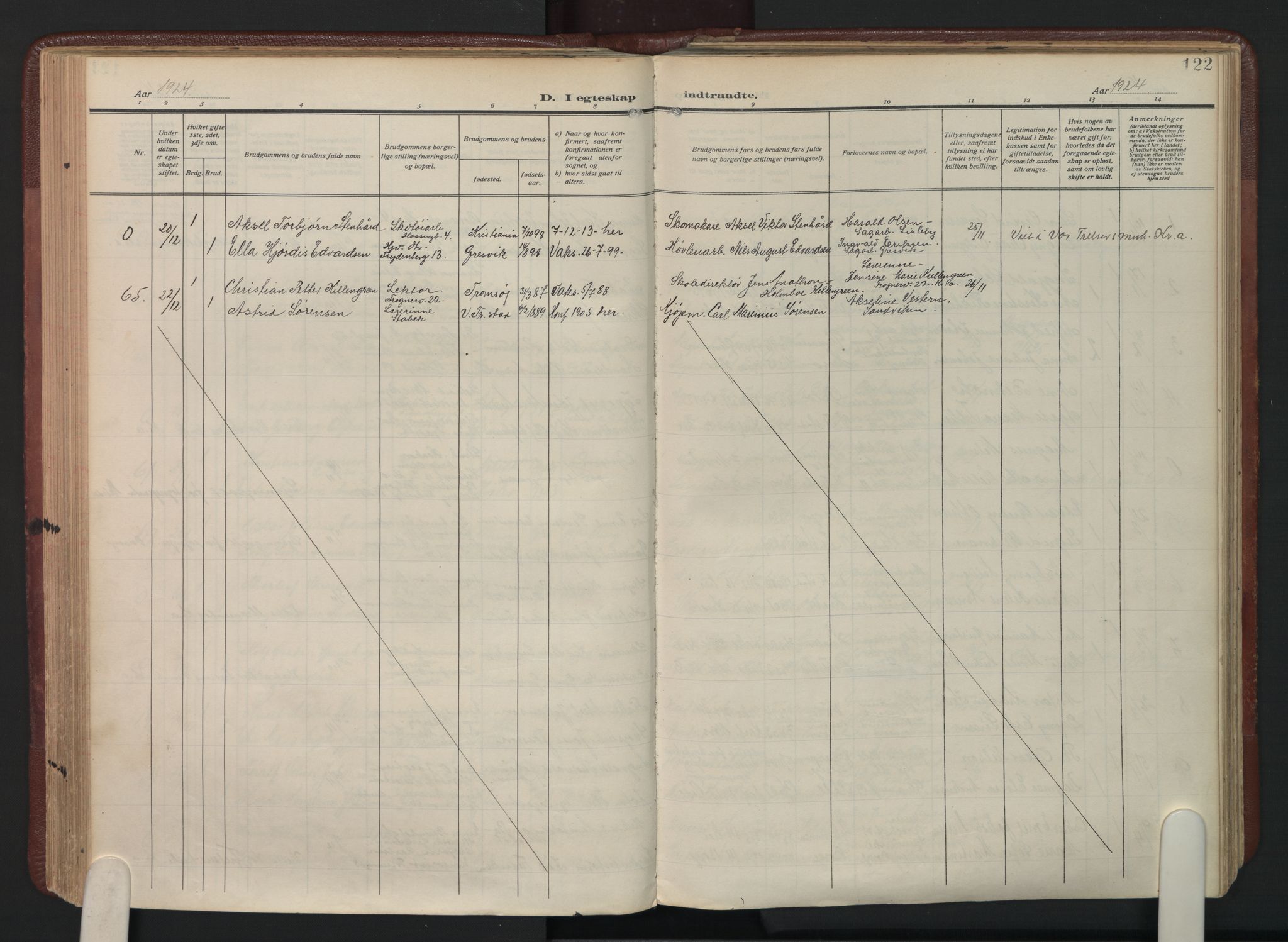 Fredrikstad domkirkes prestekontor Kirkebøker, AV/SAO-A-10906/F/Fa/L0009: Parish register (official) no. I 9, 1908-1946, p. 122