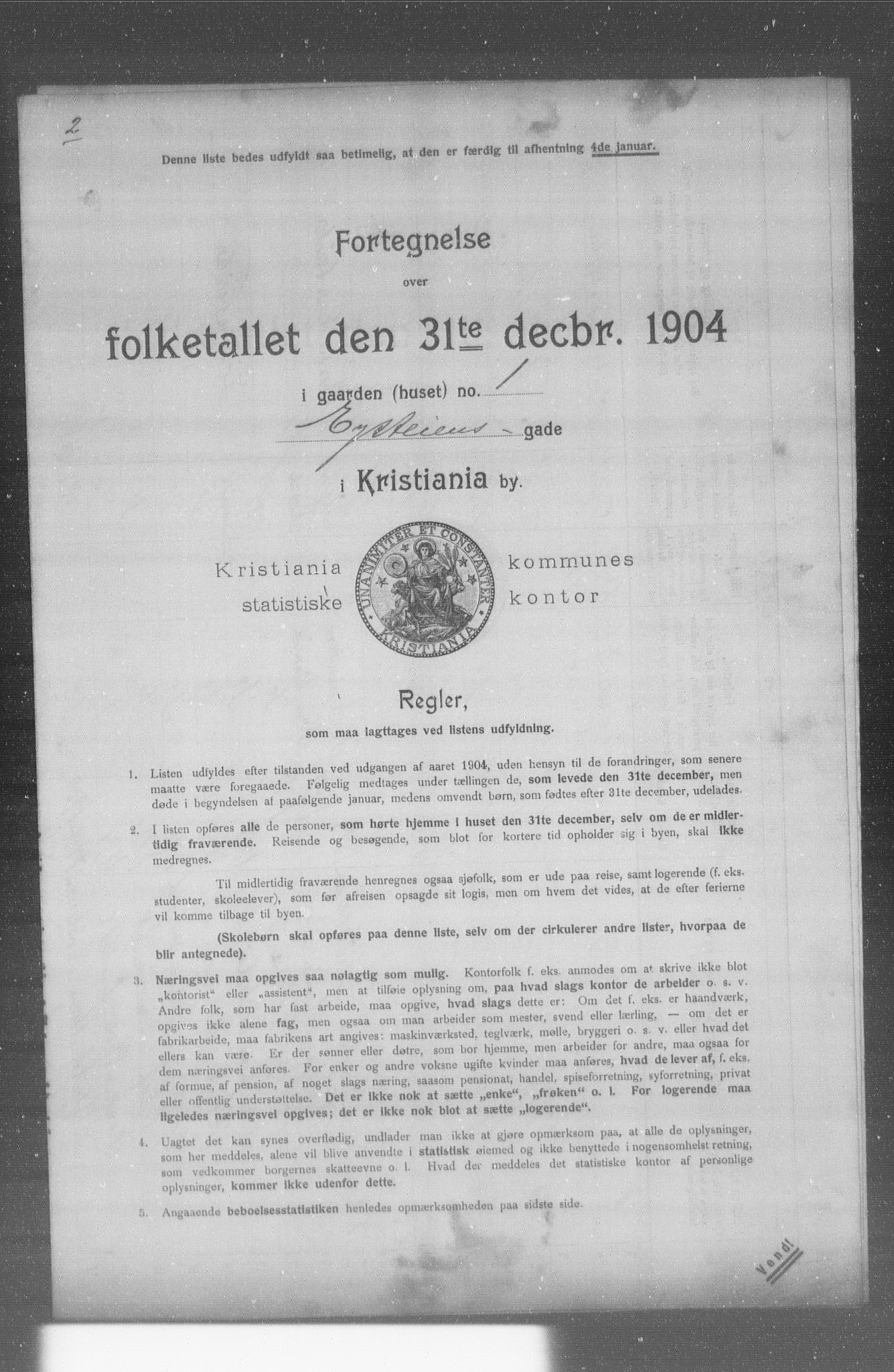 OBA, Municipal Census 1904 for Kristiania, 1904, p. 24424